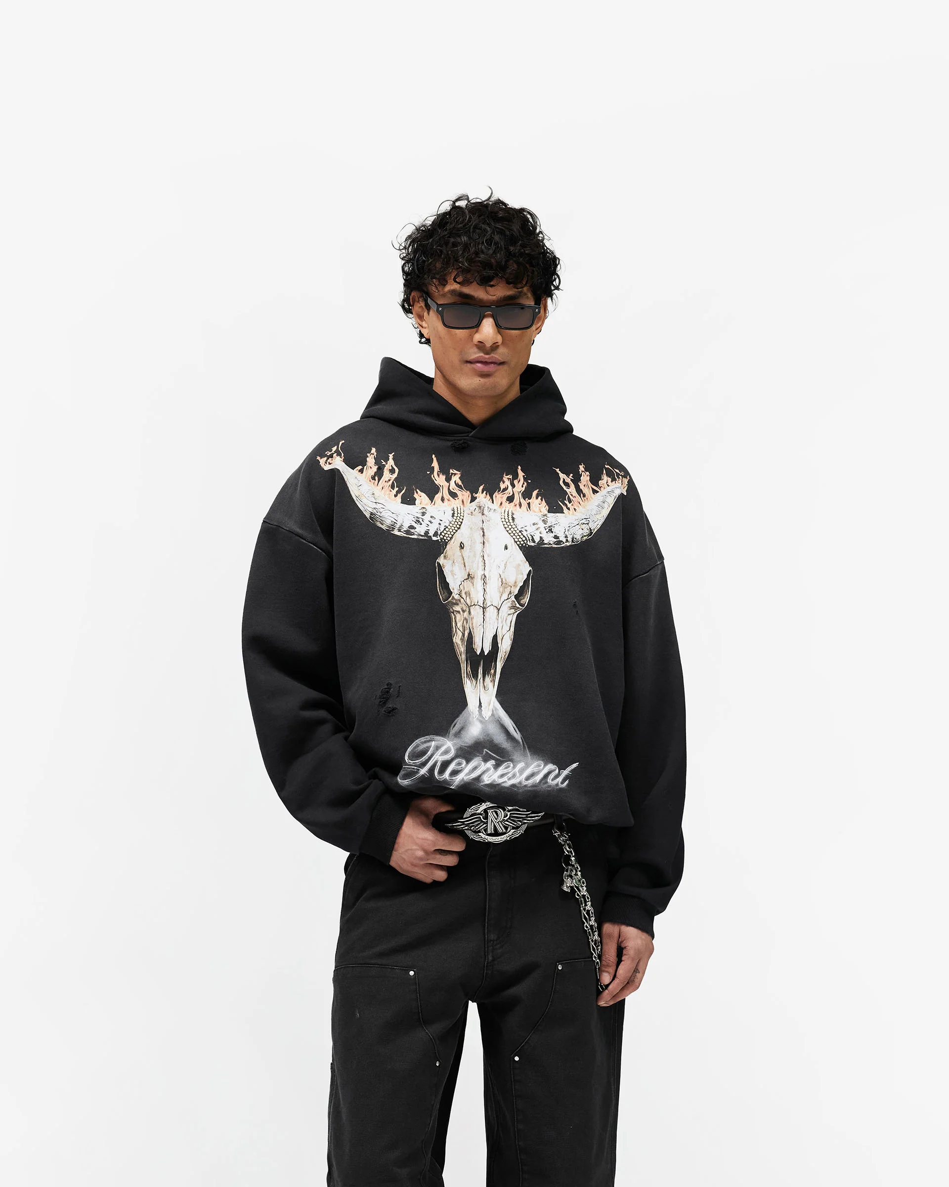 British Cowboys Hoodie - Stained Black - Image 3