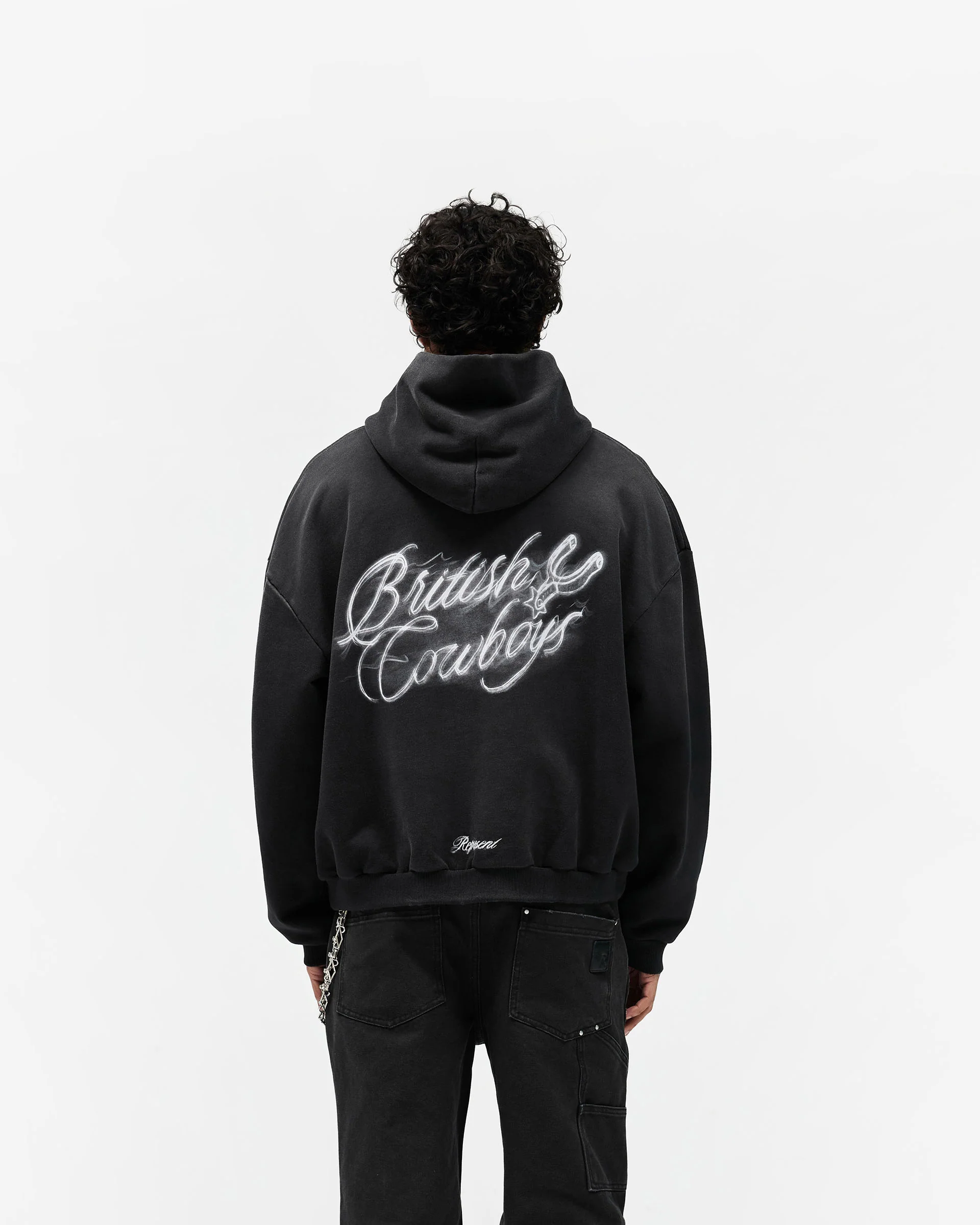 British Cowboys Hoodie - Stained Black - Image 5