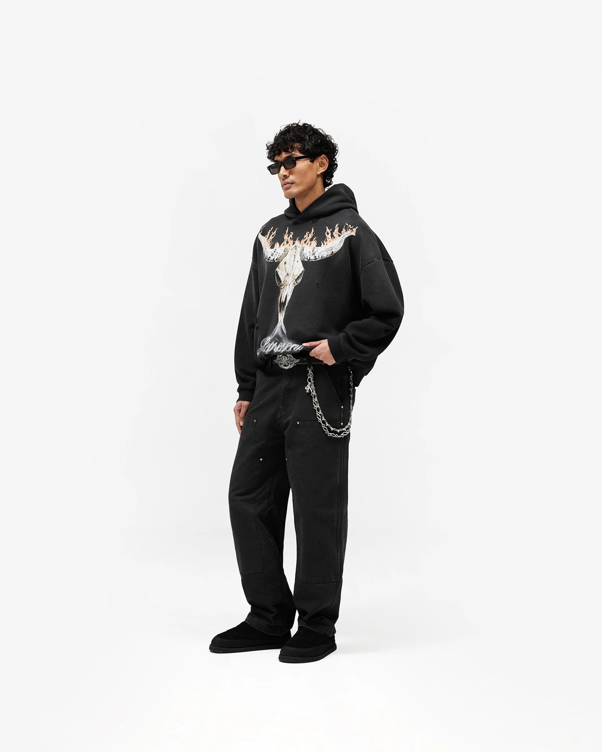 British Cowboys Hoodie - Stained Black - Image 7