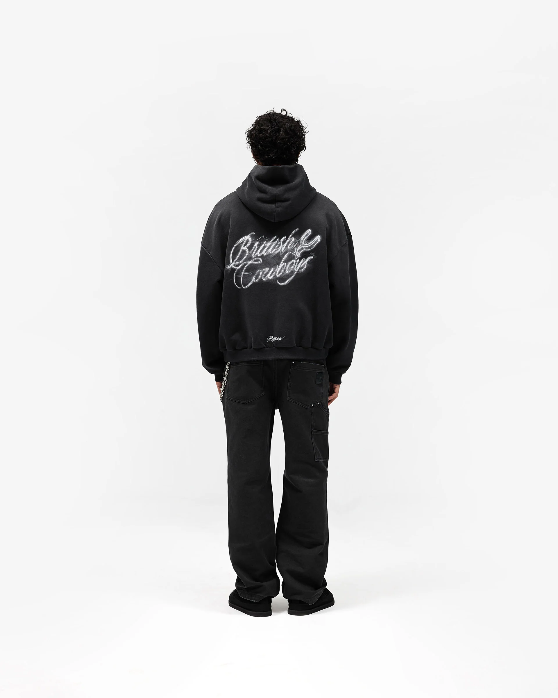 British Cowboys Hoodie - Stained Black - Image 8