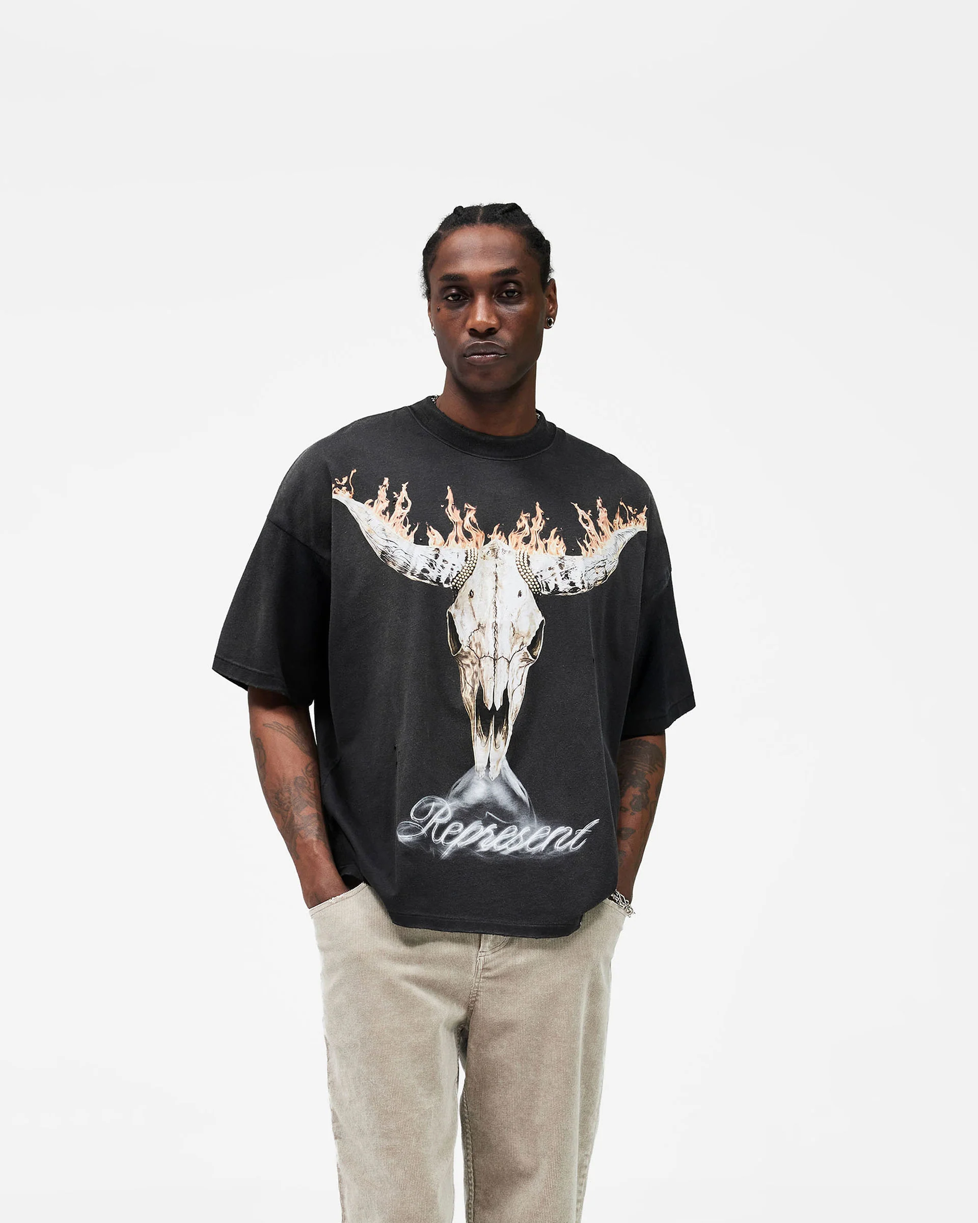 British Cowboys T-Shirt - Stained Black - Image 3