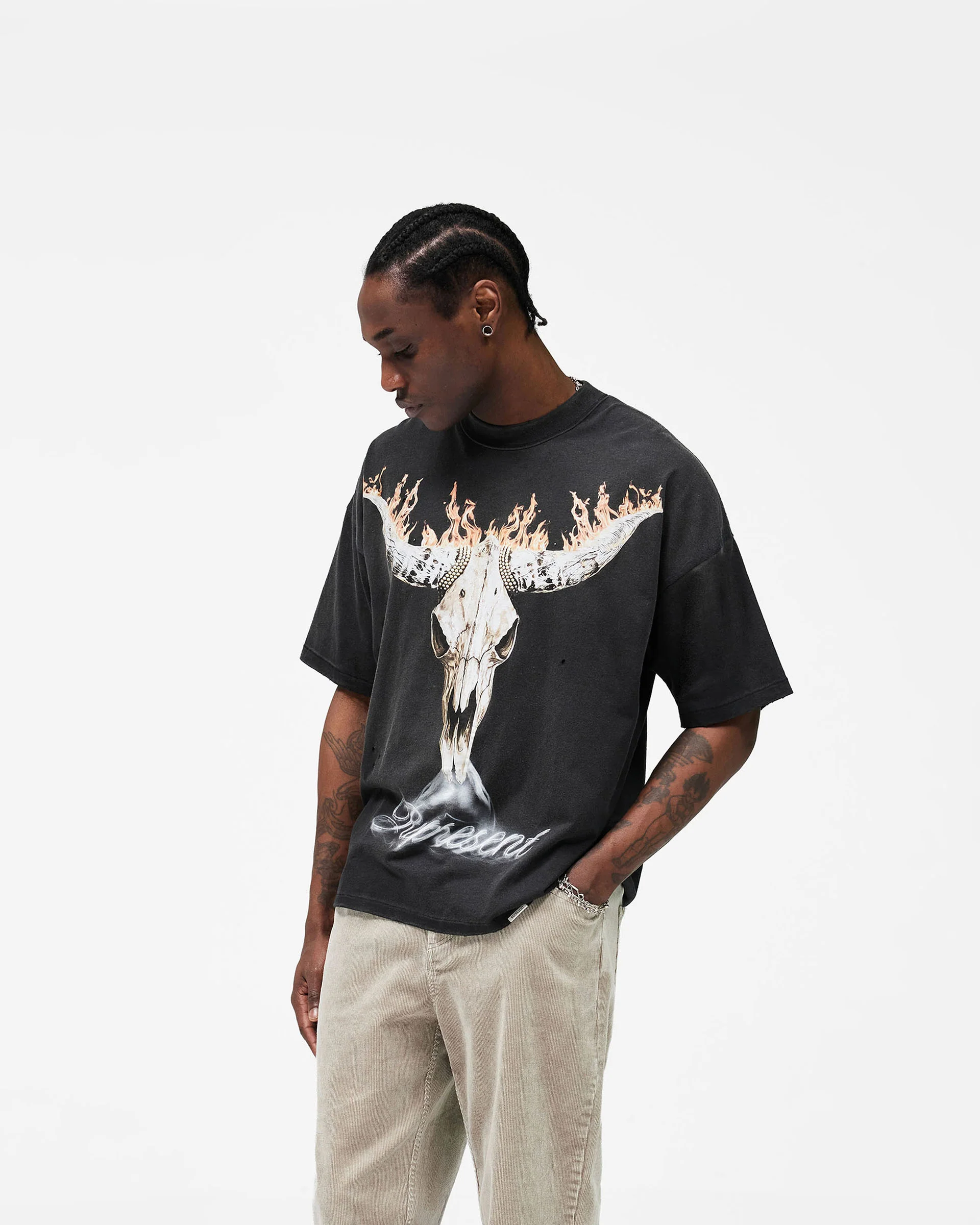 British Cowboys T-Shirt - Stained Black - Image 4