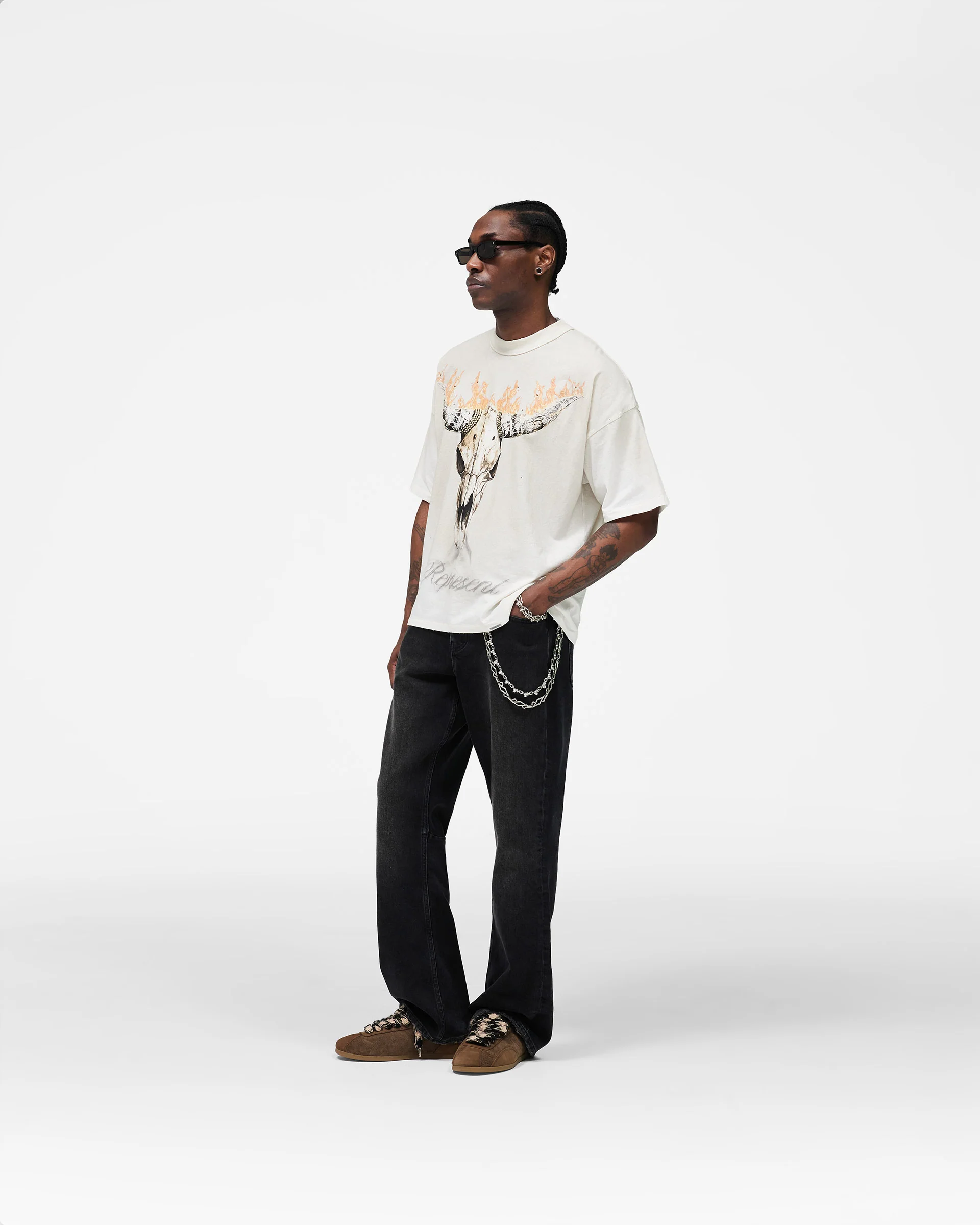 British Cowboys T-Shirt - Washed Ecru - Image 7