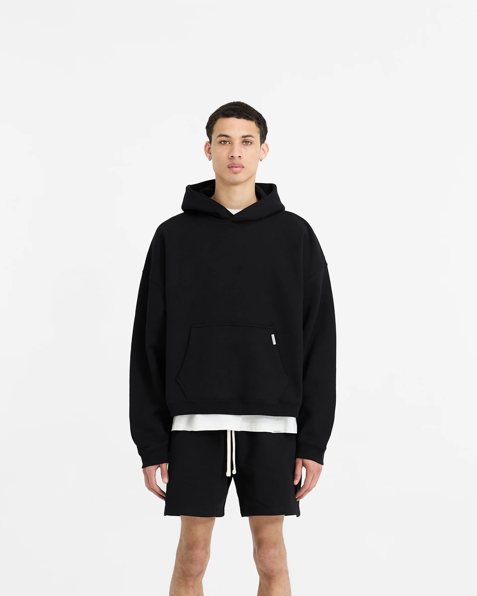 Initial Boxy Hoodie - Black - Image 3