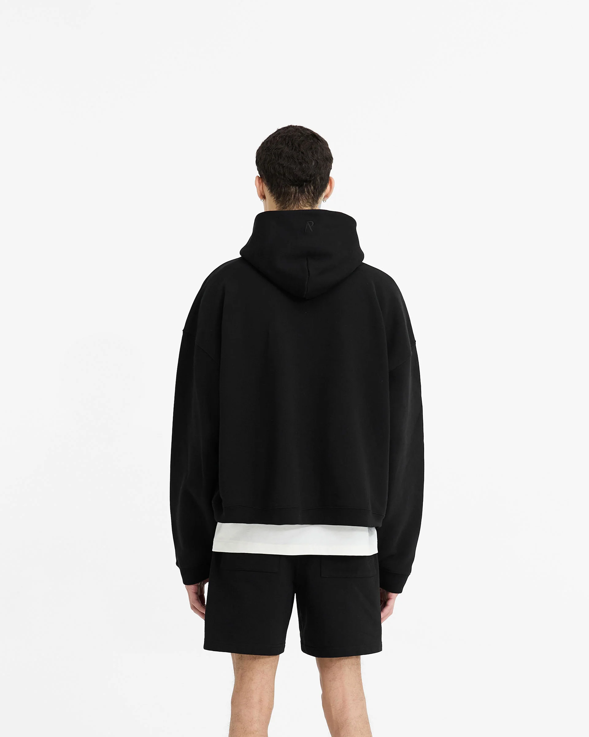 Initial Boxy Hoodie - Black - Image 4
