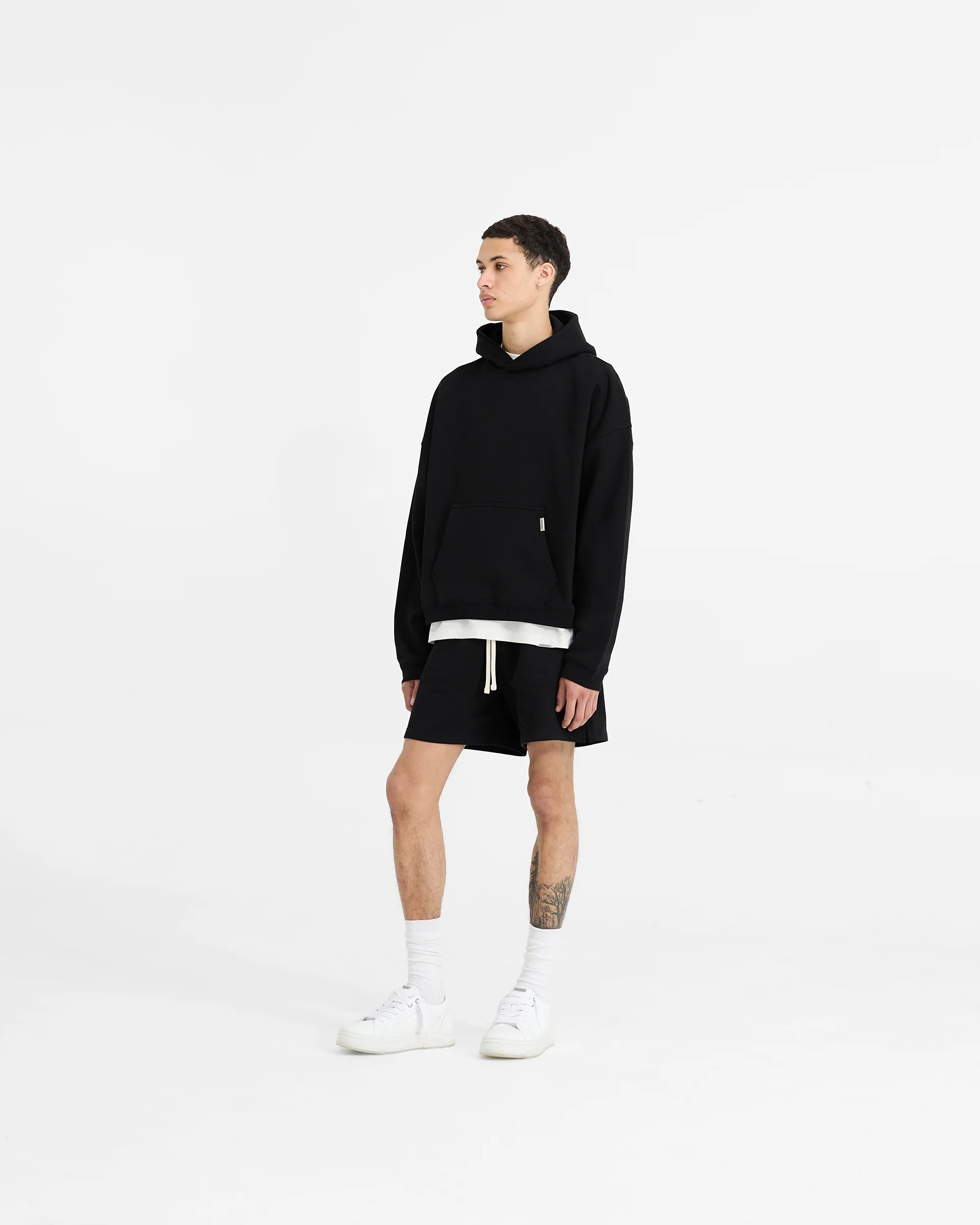 Initial Boxy Hoodie - Black - Image 6