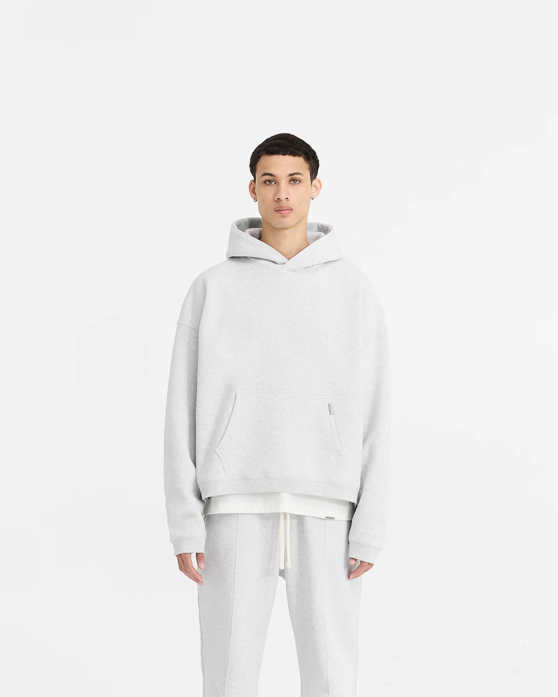 Initial Boxy Hoodie - Ice Grey Marl - Image 3