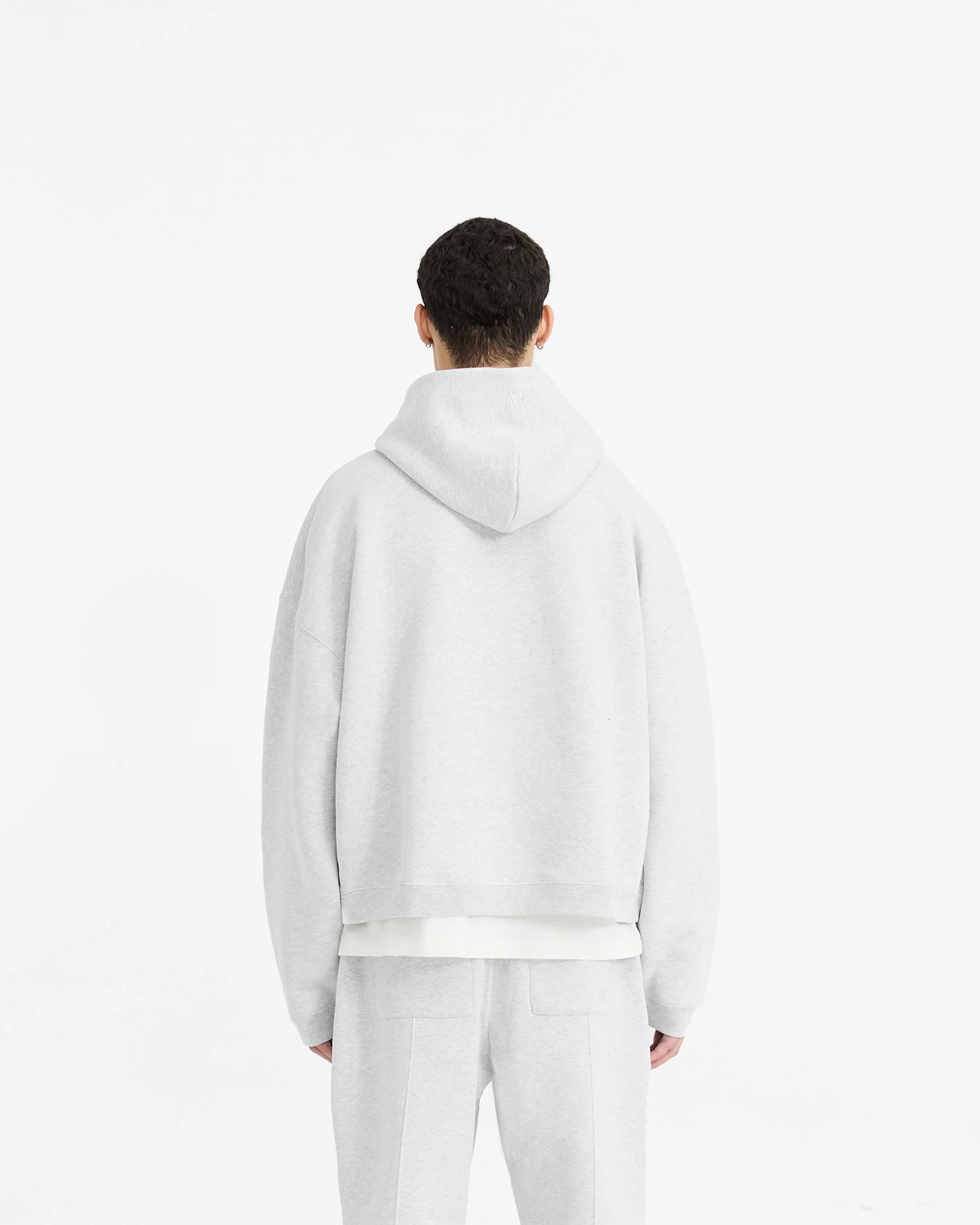 Initial Boxy Hoodie - Ice Grey Marl - Image 4