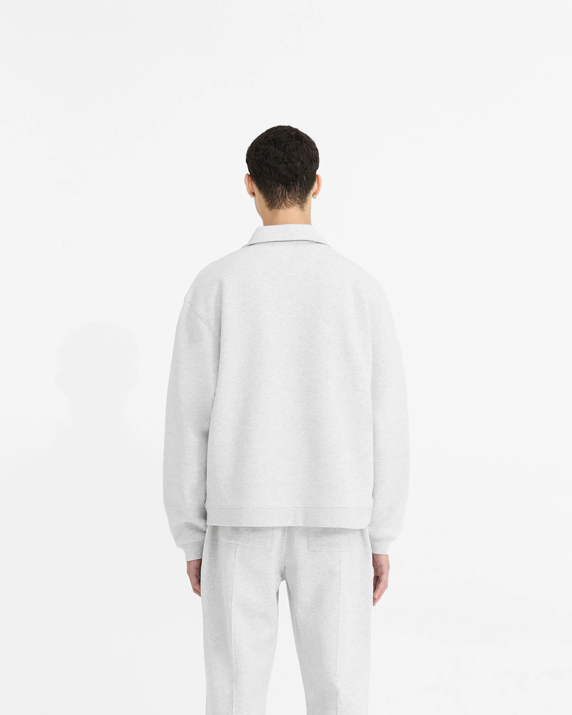Initial Boxy Quarter Zip - Ice Grey Marl - Image 4
