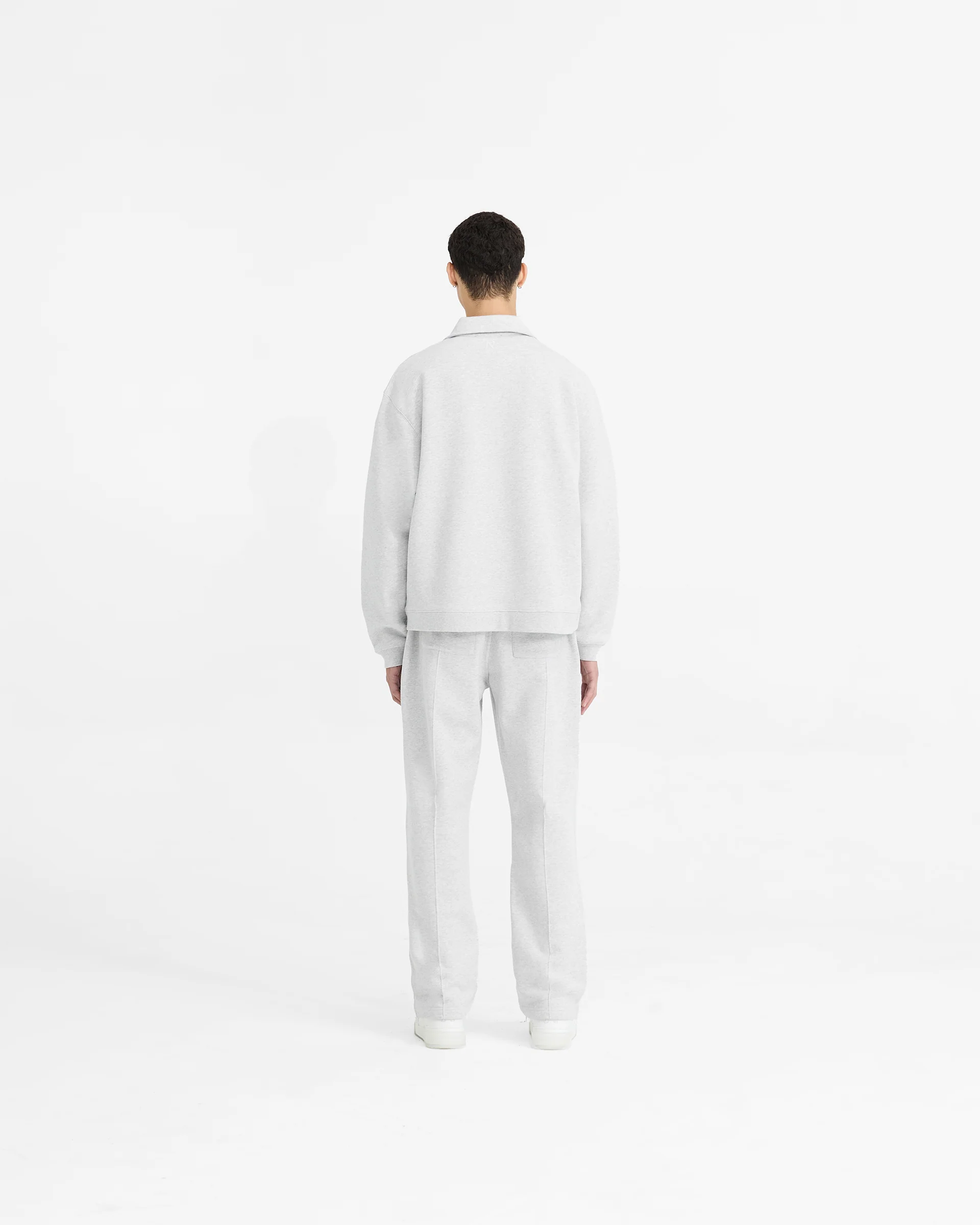 Initial Boxy Quarter Zip - Ice Grey Marl - Image 7