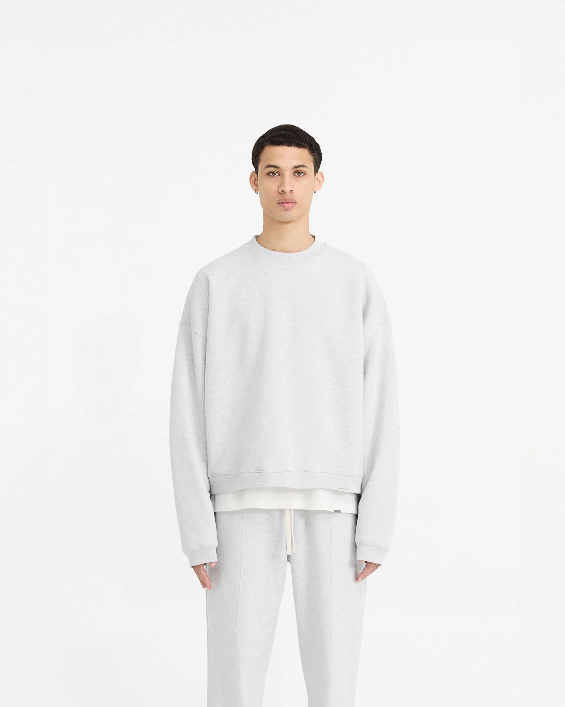 Initial Boxy Sweater - Ice Grey Marl - Image 3