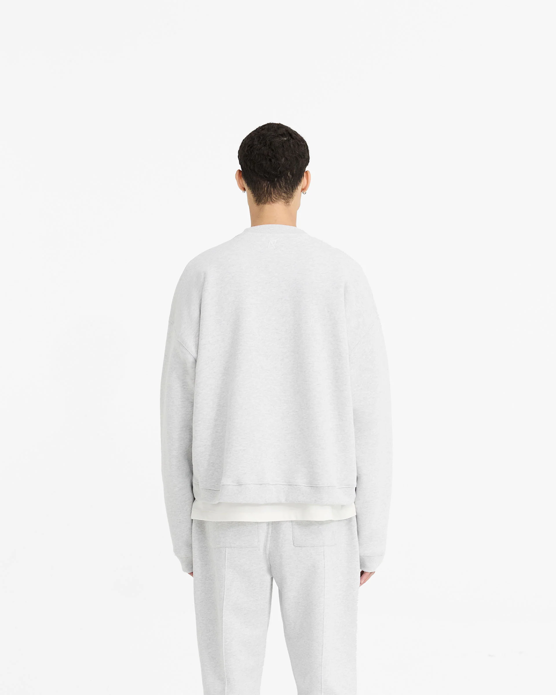 Initial Boxy Sweater - Ice Grey Marl - Image 4