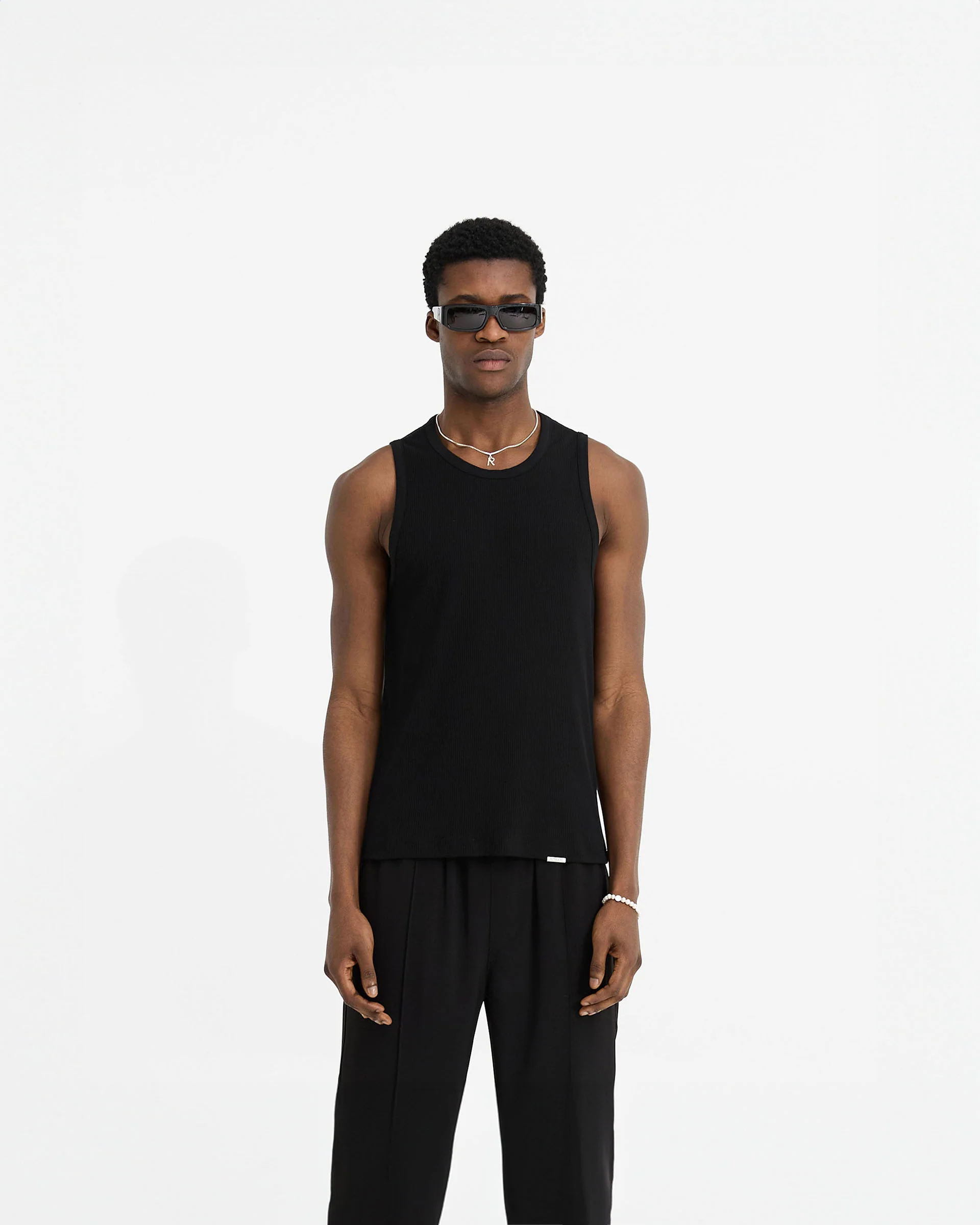 Initial Rib Vest - Black - Image 3