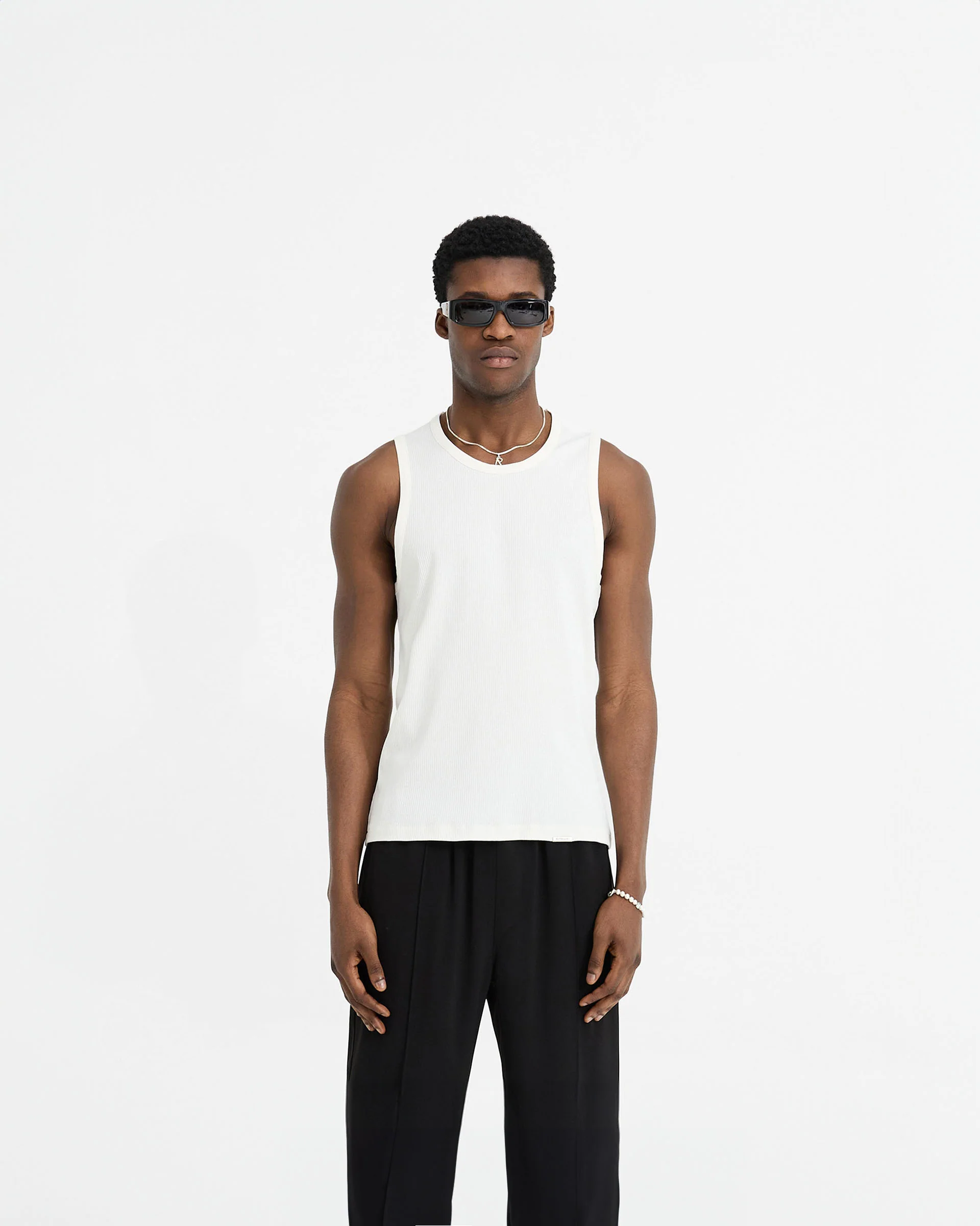 Initial Rib Vest - Flat White - Image 3