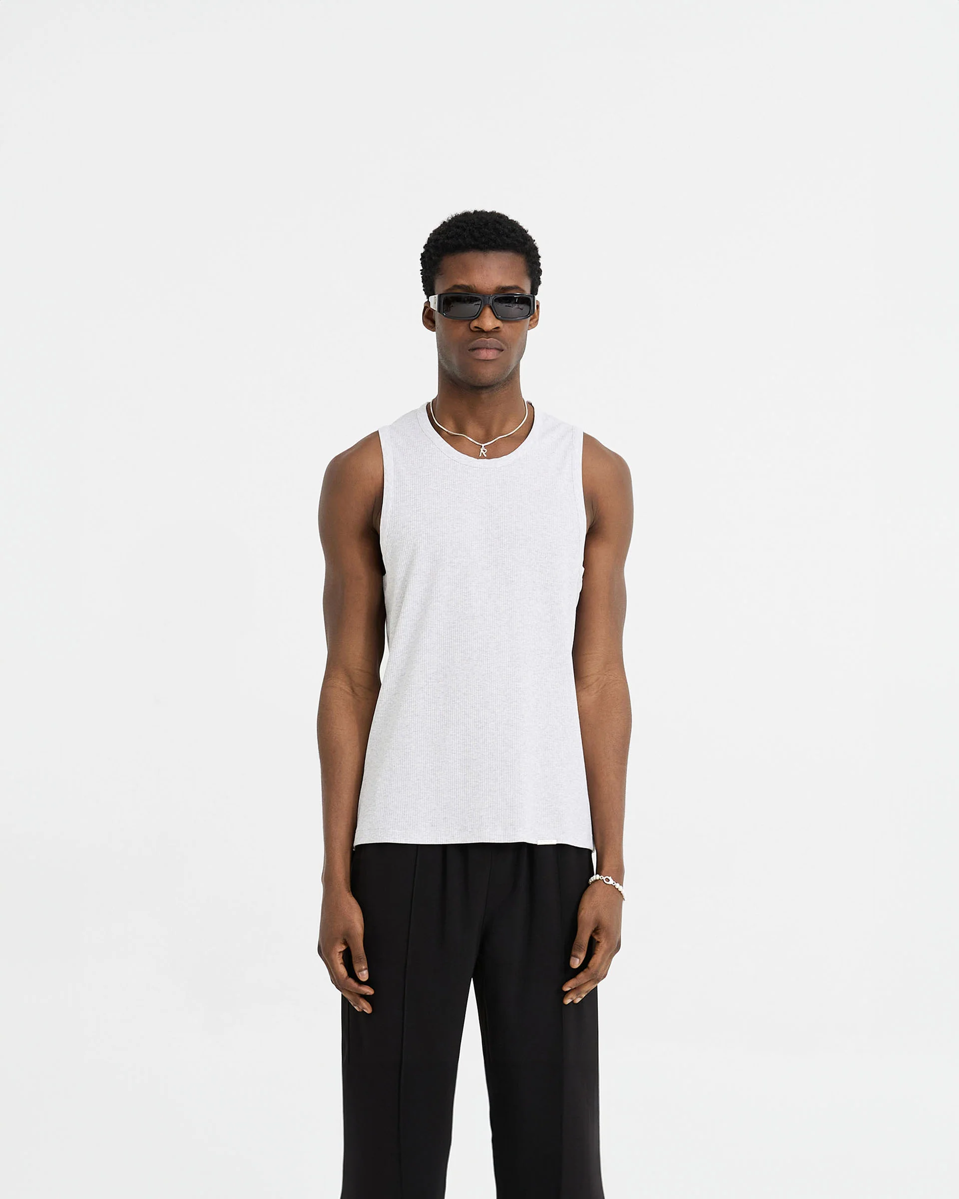 Initial Rib Vest - Ice Grey Marl - Image 3