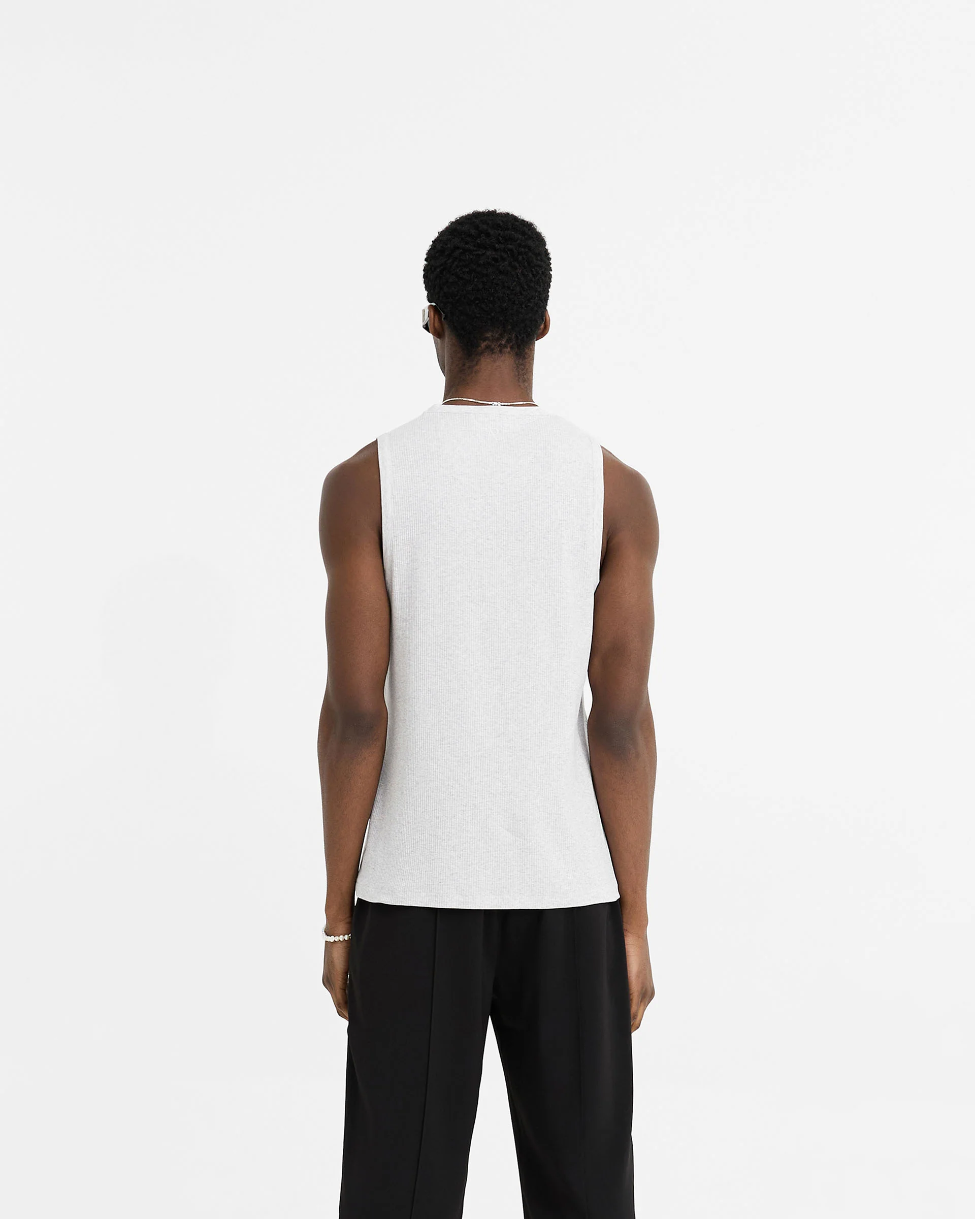 Initial Rib Vest - Ice Grey Marl - Image 4