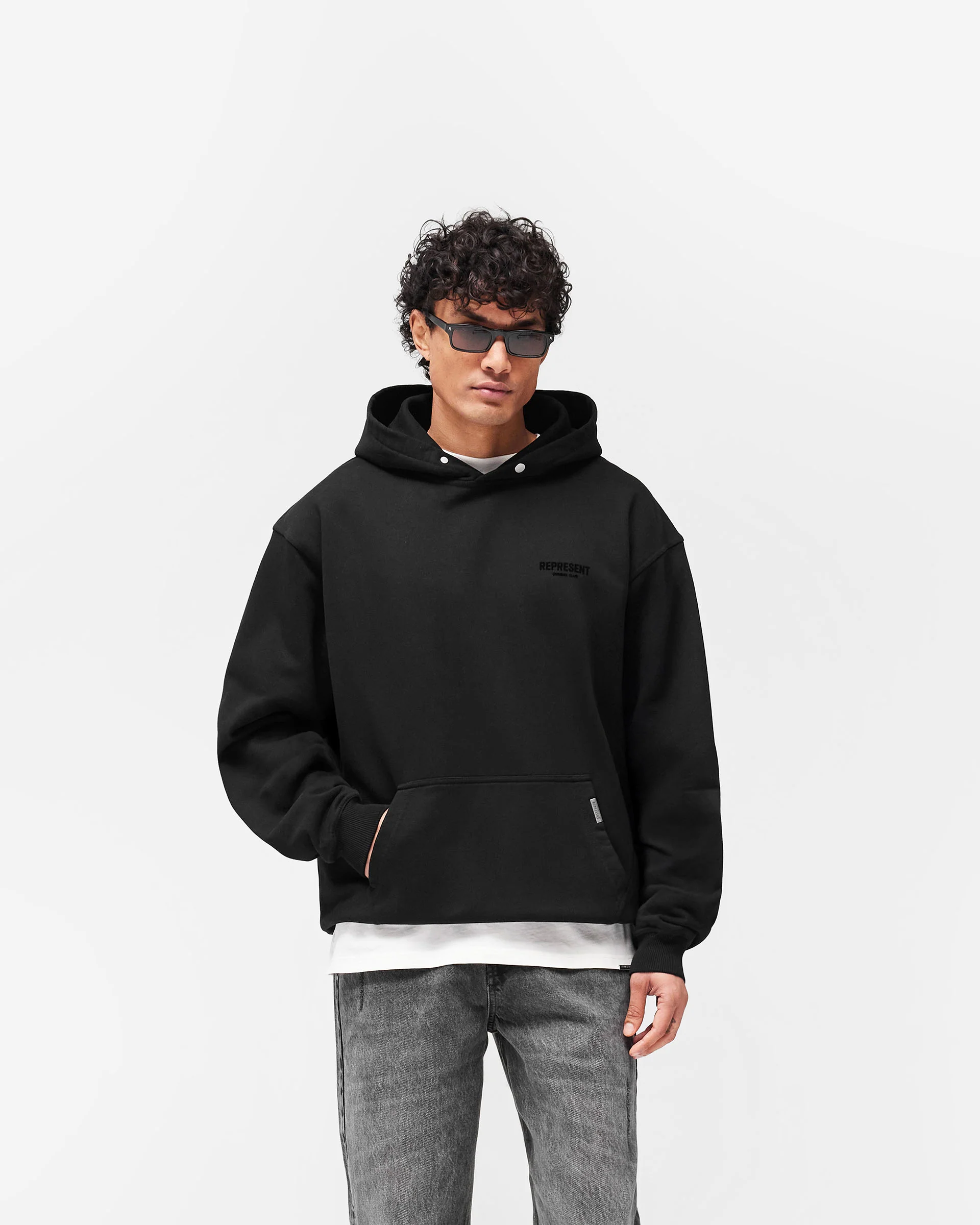 Represent Owners Club Flocked Hoodie - Black - Image 3