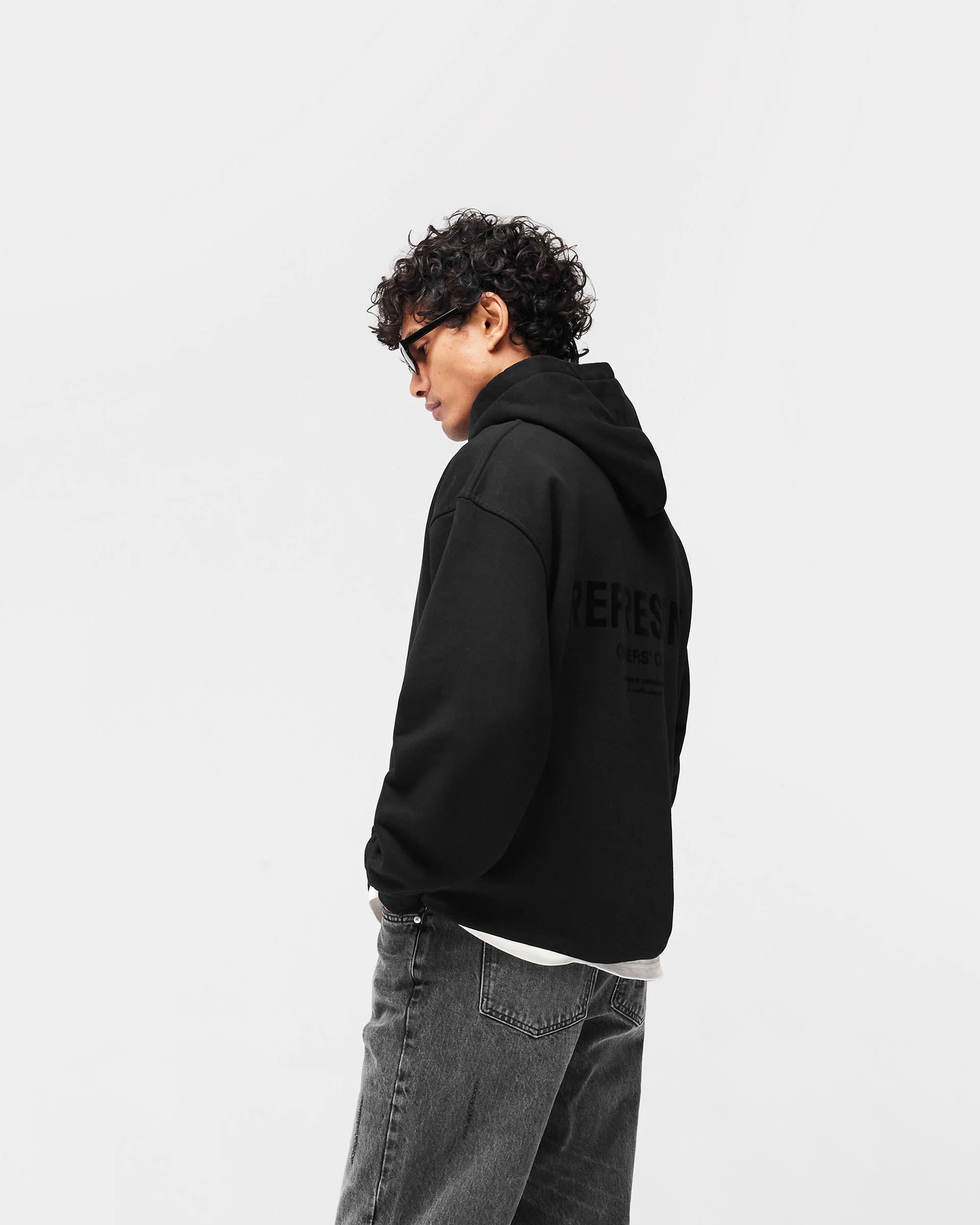 Represent Owners Club Flocked Hoodie - Black - Image 5