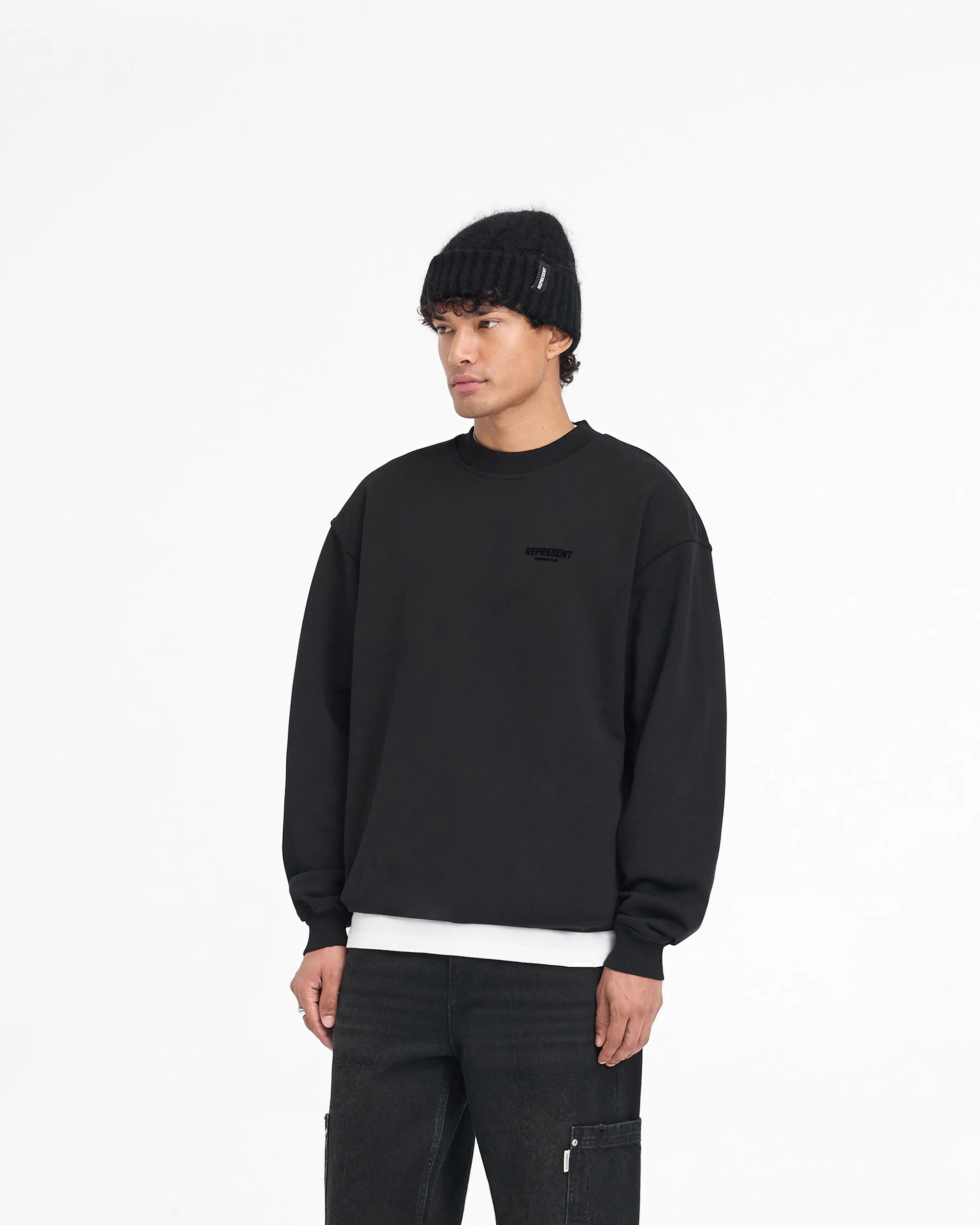 Represent Owners Club Flocked Sweater - Black - Image 4