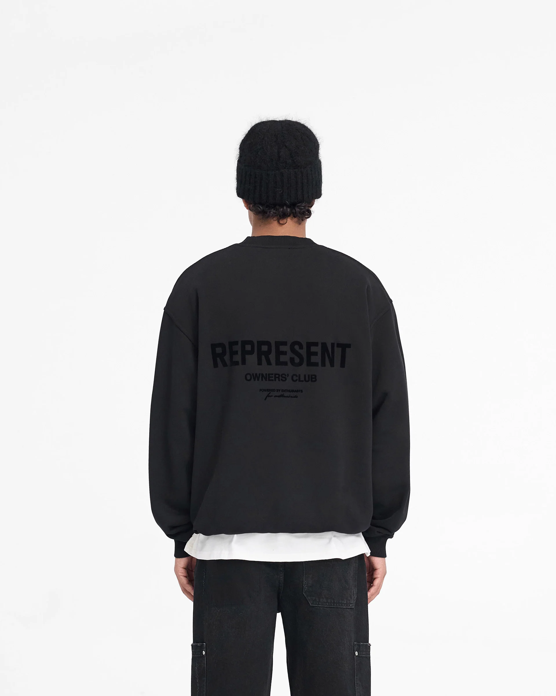 Represent Owners Club Flocked Sweater - Black - Image 5