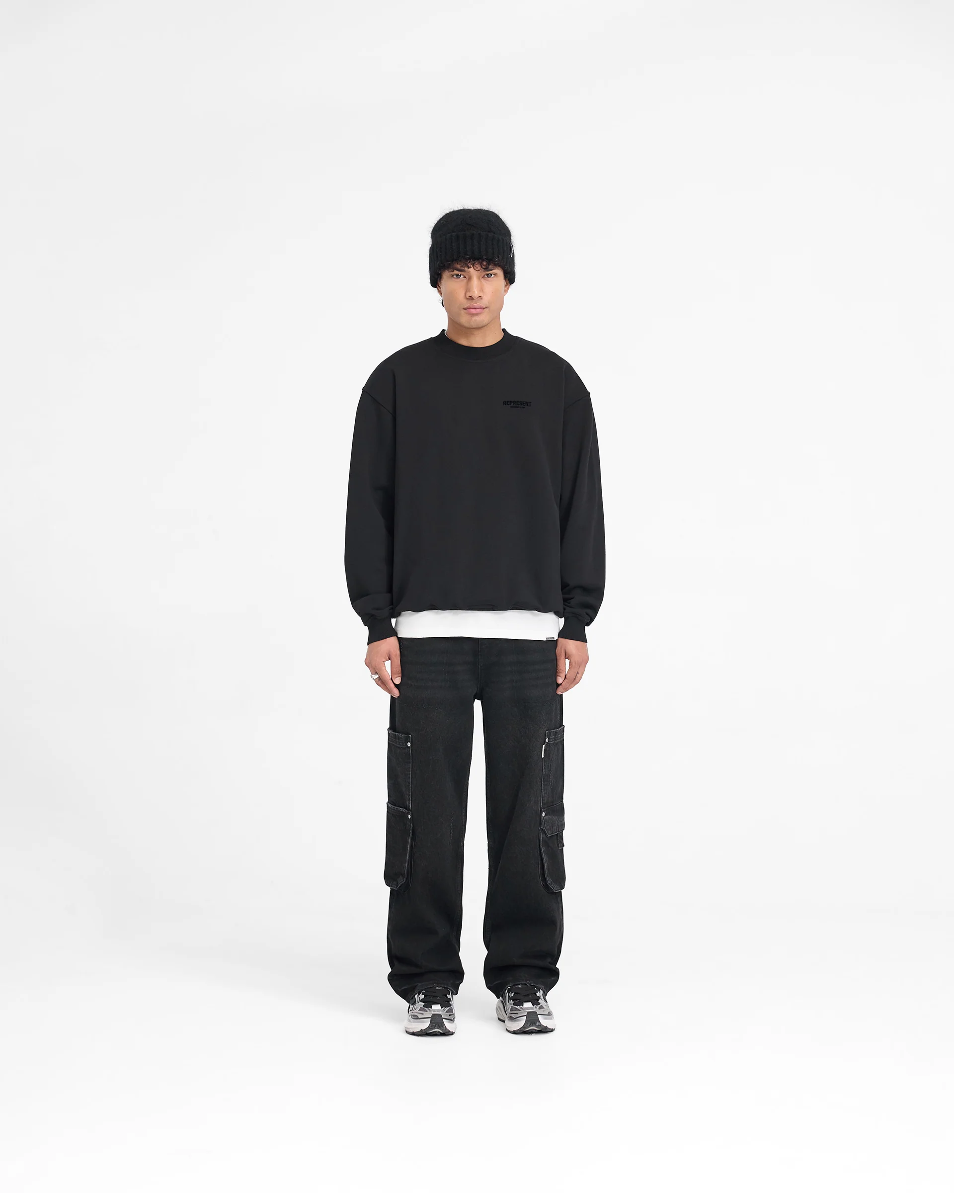 Represent Owners Club Flocked Sweater - Black - Image 6