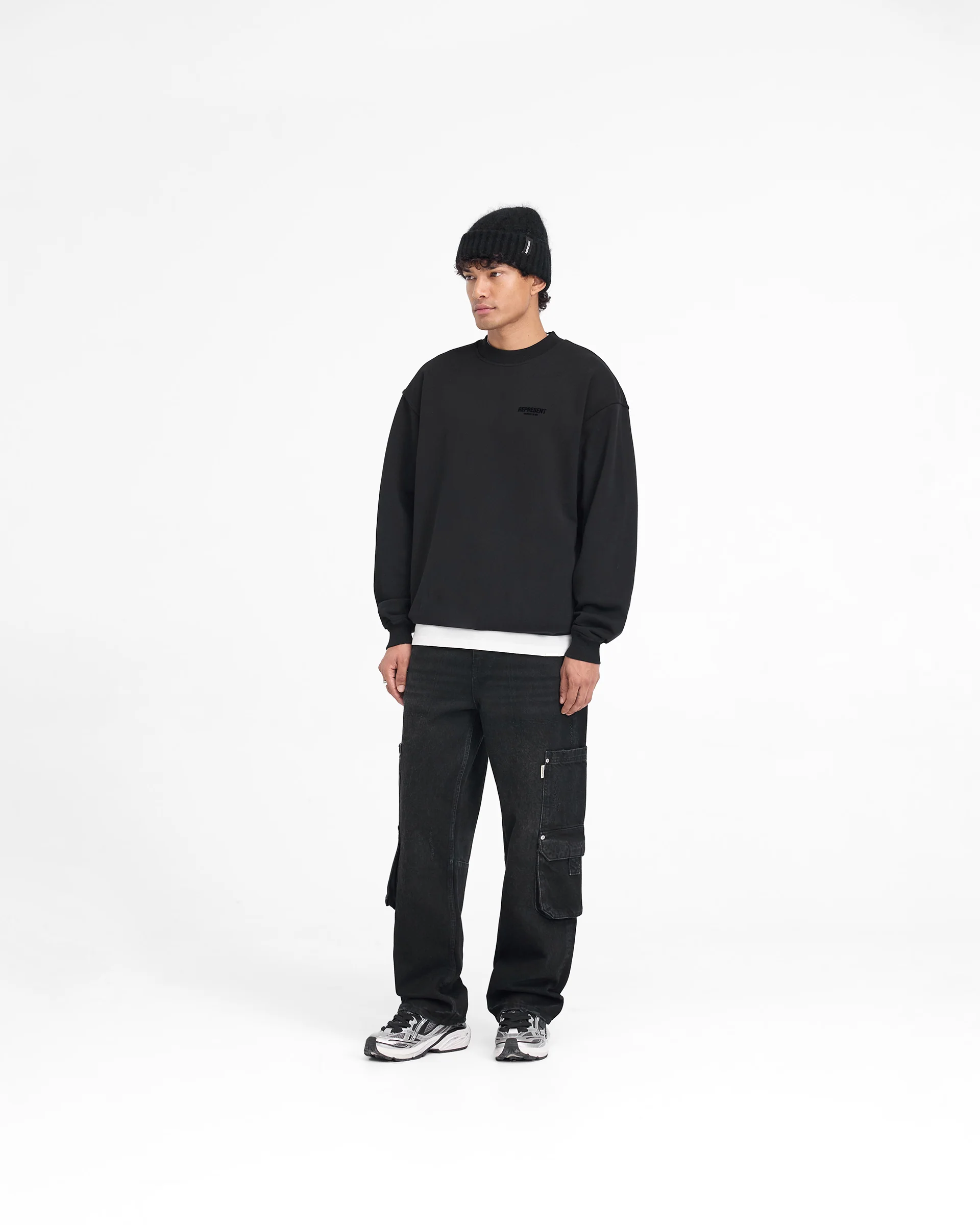 Represent Owners Club Flocked Sweater - Black - Image 7