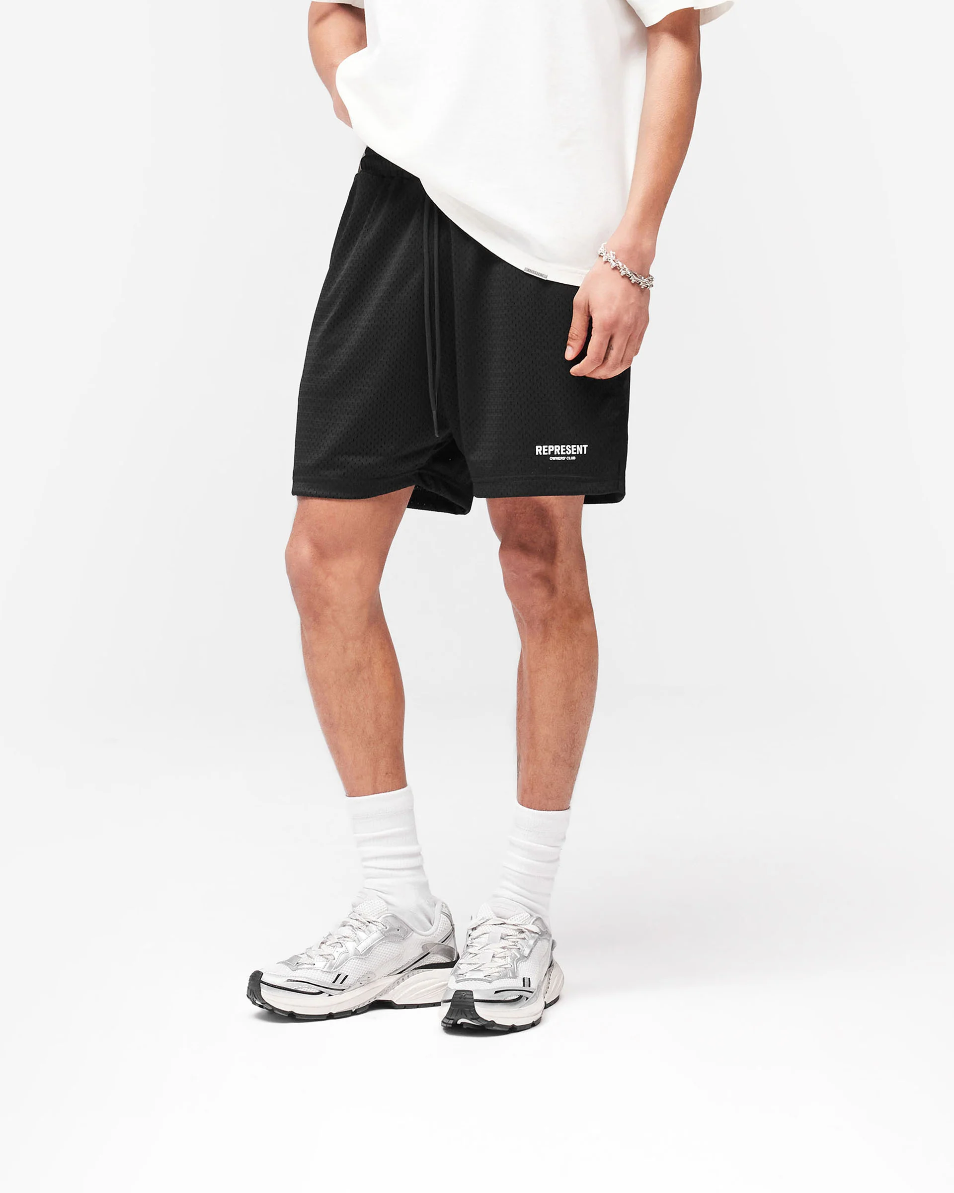 Represent Owners Club Mesh Shorts - Black - Image 3