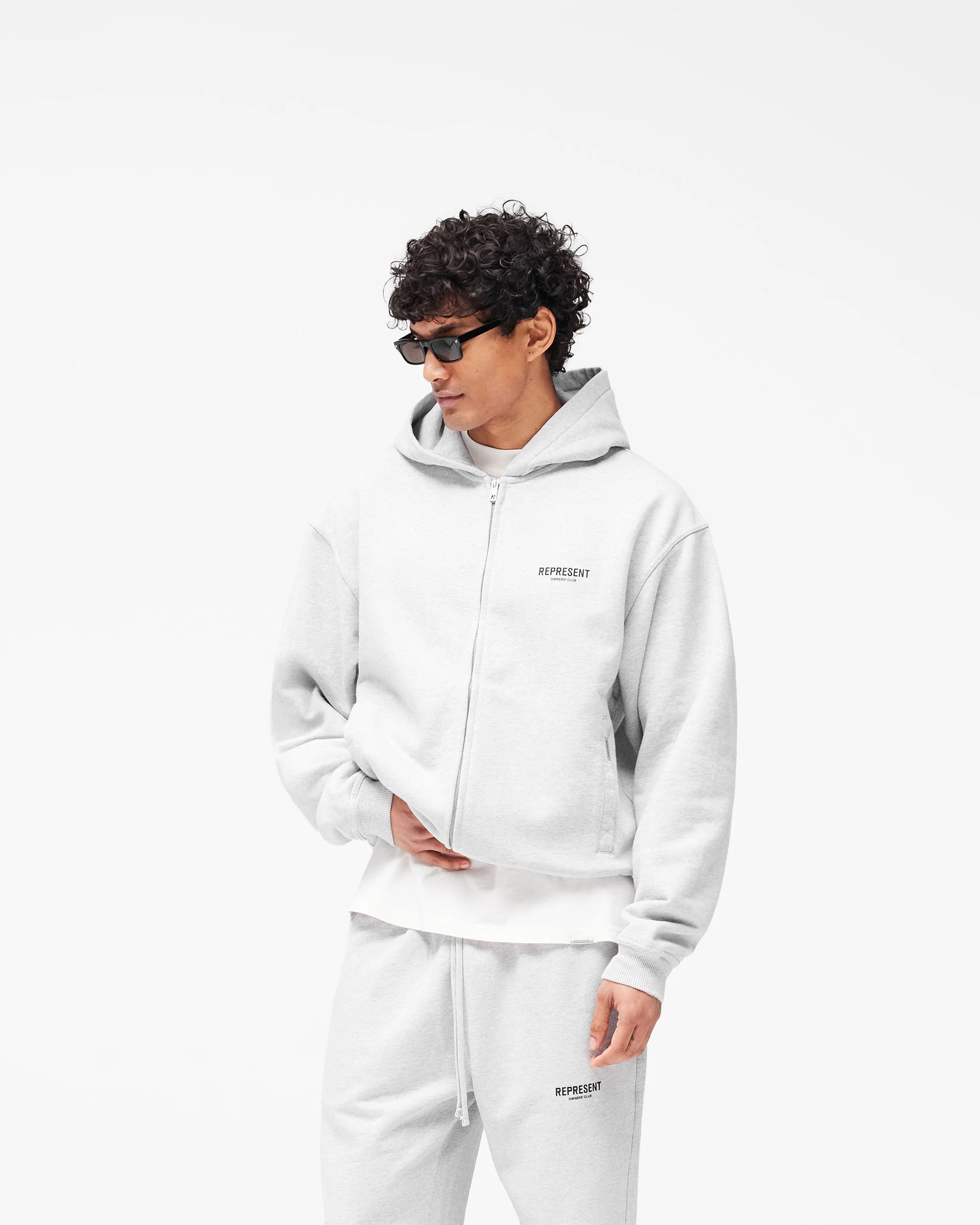 Represent Owners Club Zip Hoodie - Ash Grey - Image 4