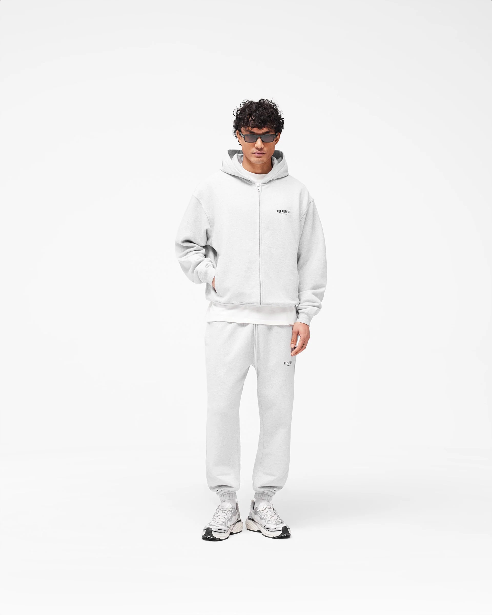 Represent Owners Club Zip Hoodie - Ash Grey - Image 7