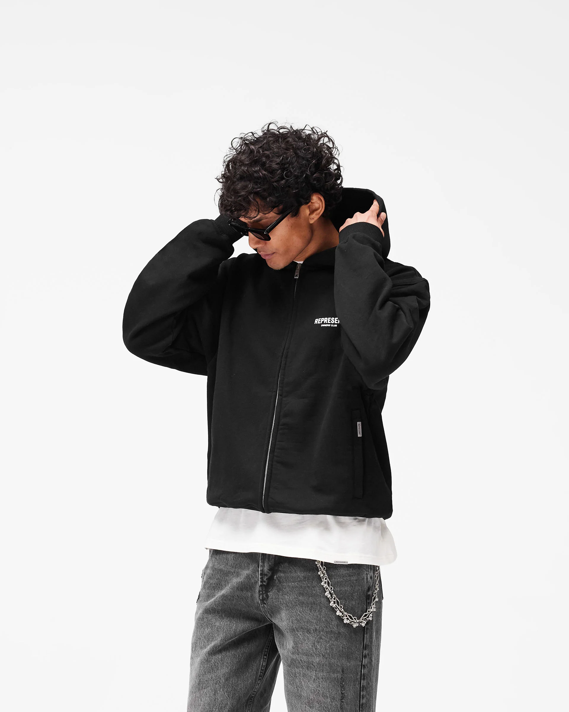 Represent Owners Club Zip Hoodie - Black - Image 4