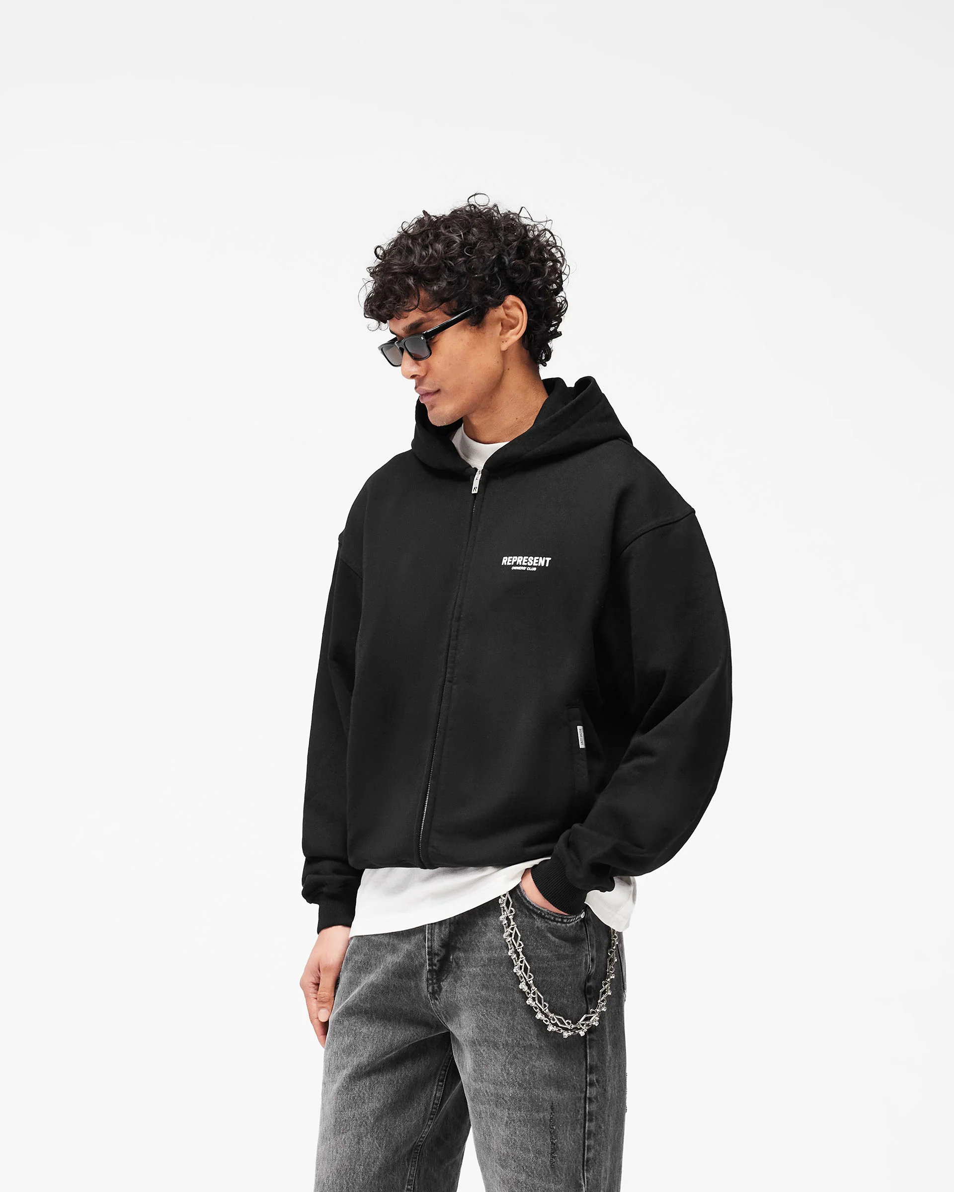 Represent Owners Club Zip Hoodie - Black - Image 5