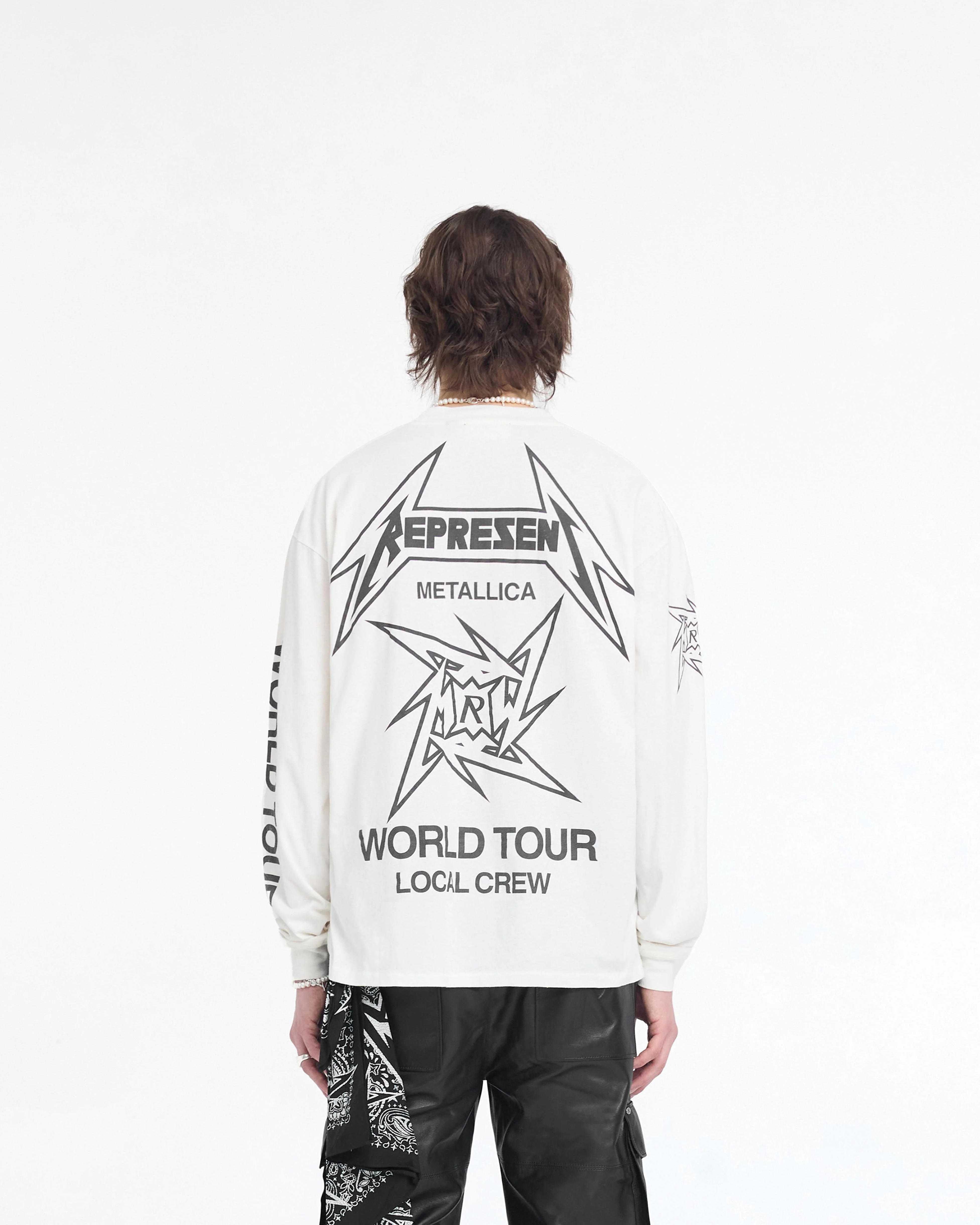 Represent X Metallica Local Crew Long Sleeve T-Shirt - Flat White - Image 5