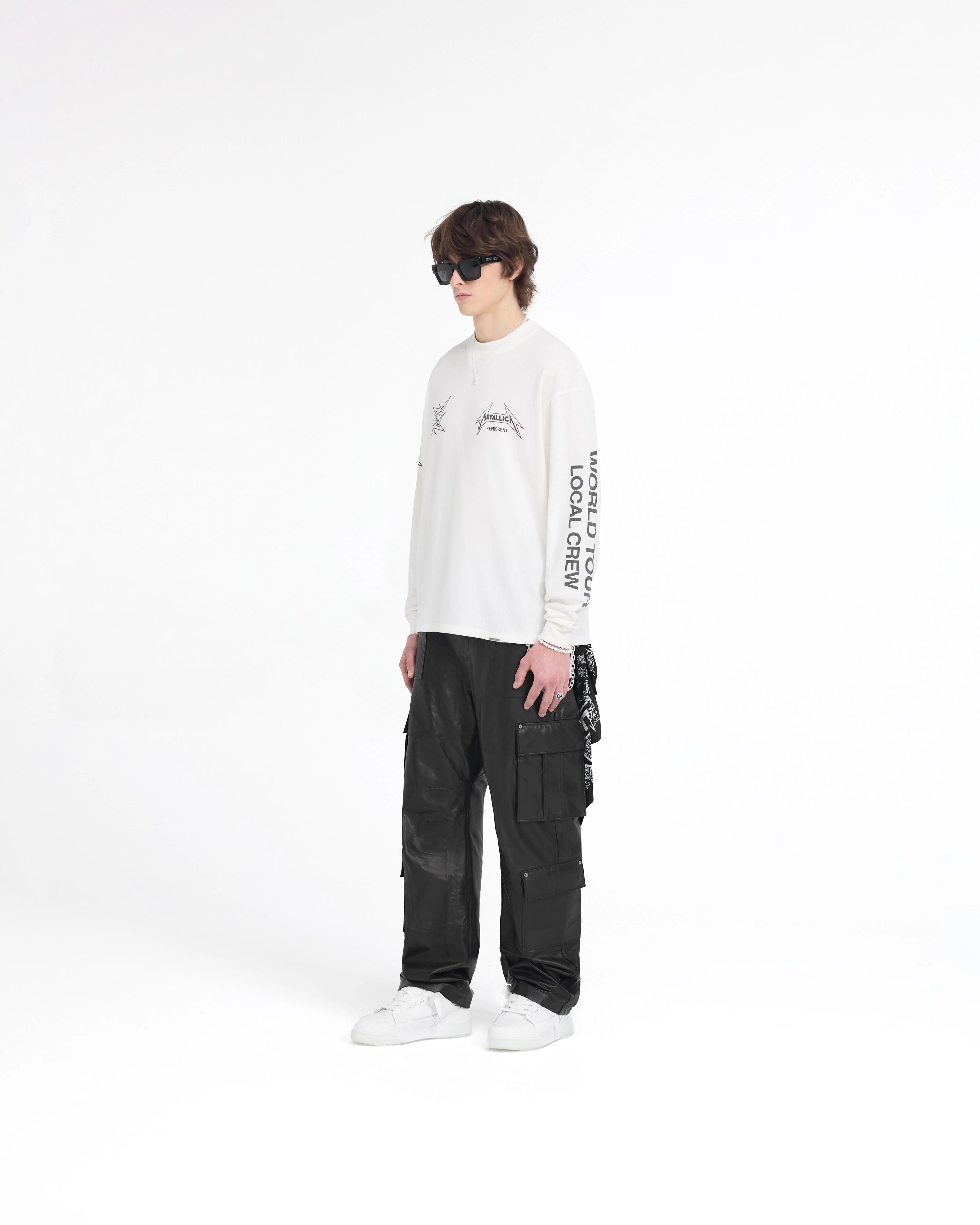 Represent X Metallica Local Crew Long Sleeve T-Shirt - Flat White - Image 7