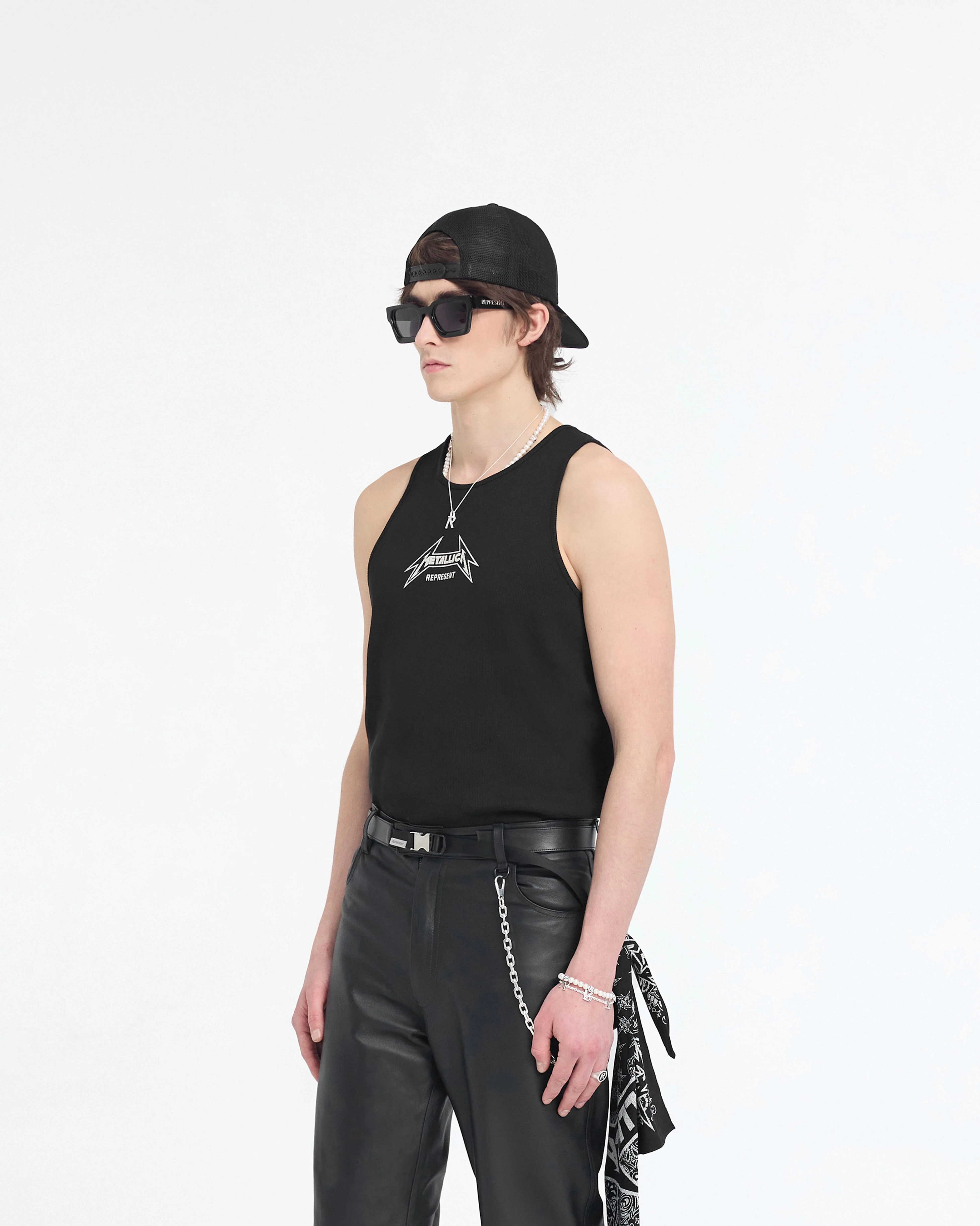 Represent X Metallica Local Crew Vest - Jet Black - Image 3