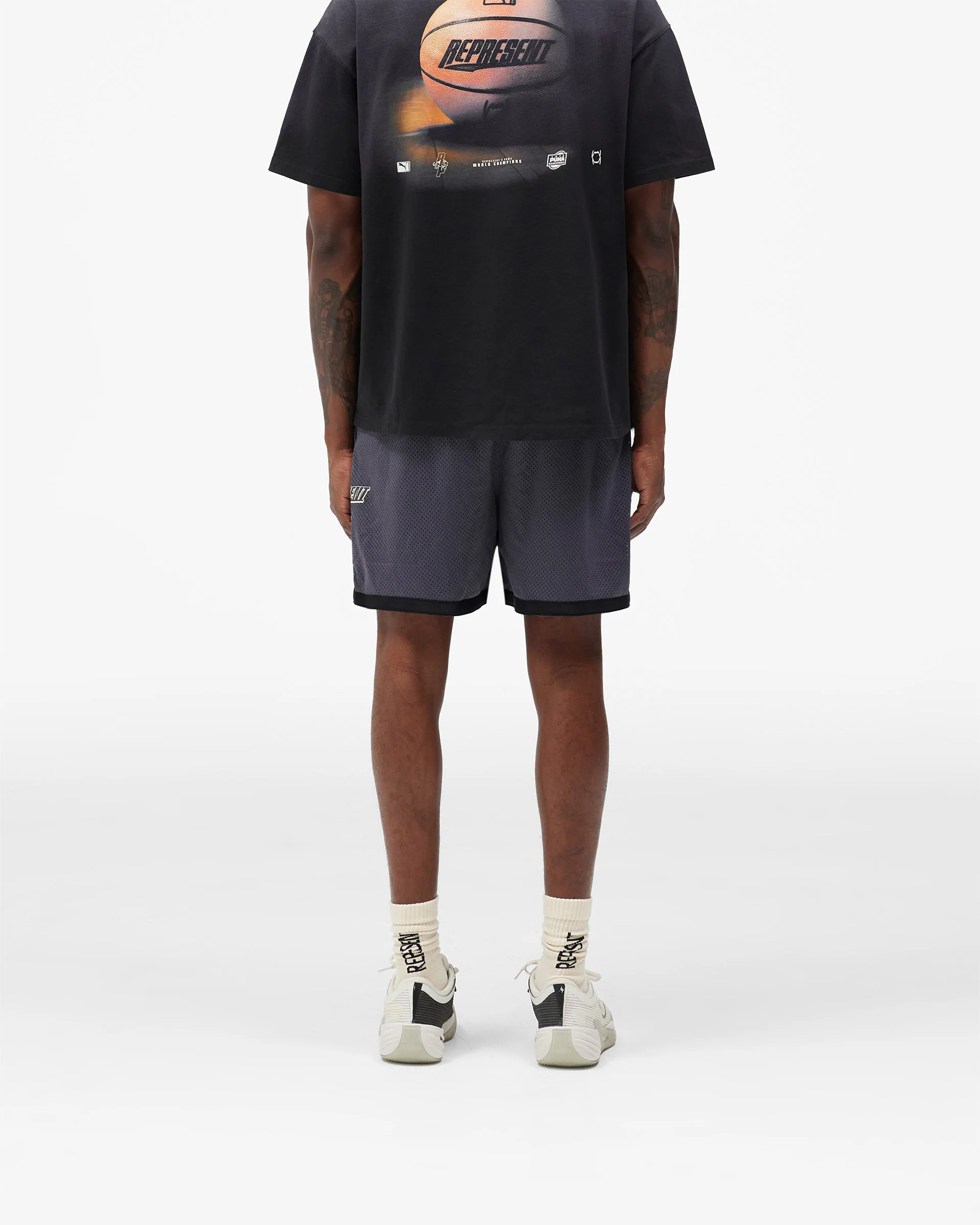Represent X Puma Shorts - Galactic Grey - Image 5