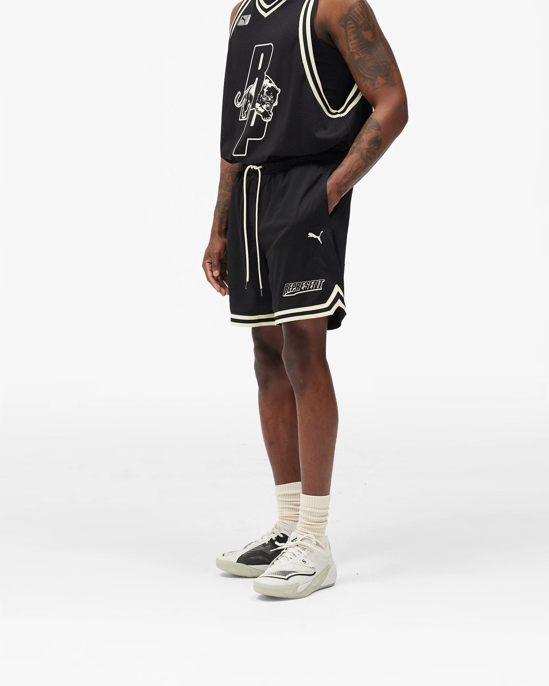 Represent X Puma Shorts - Puma Black - Image 4