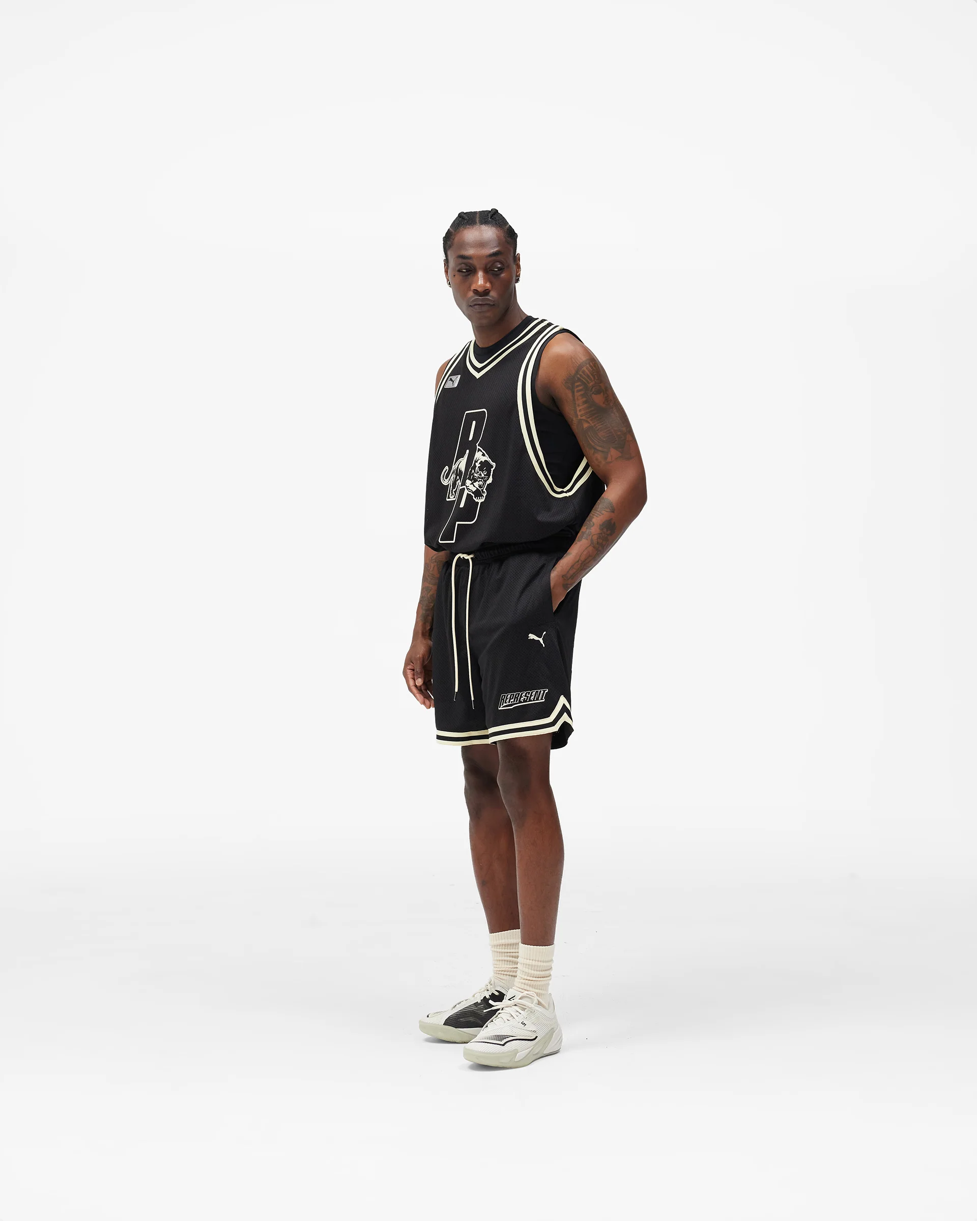 Represent X Puma Shorts - Puma Black - Image 8