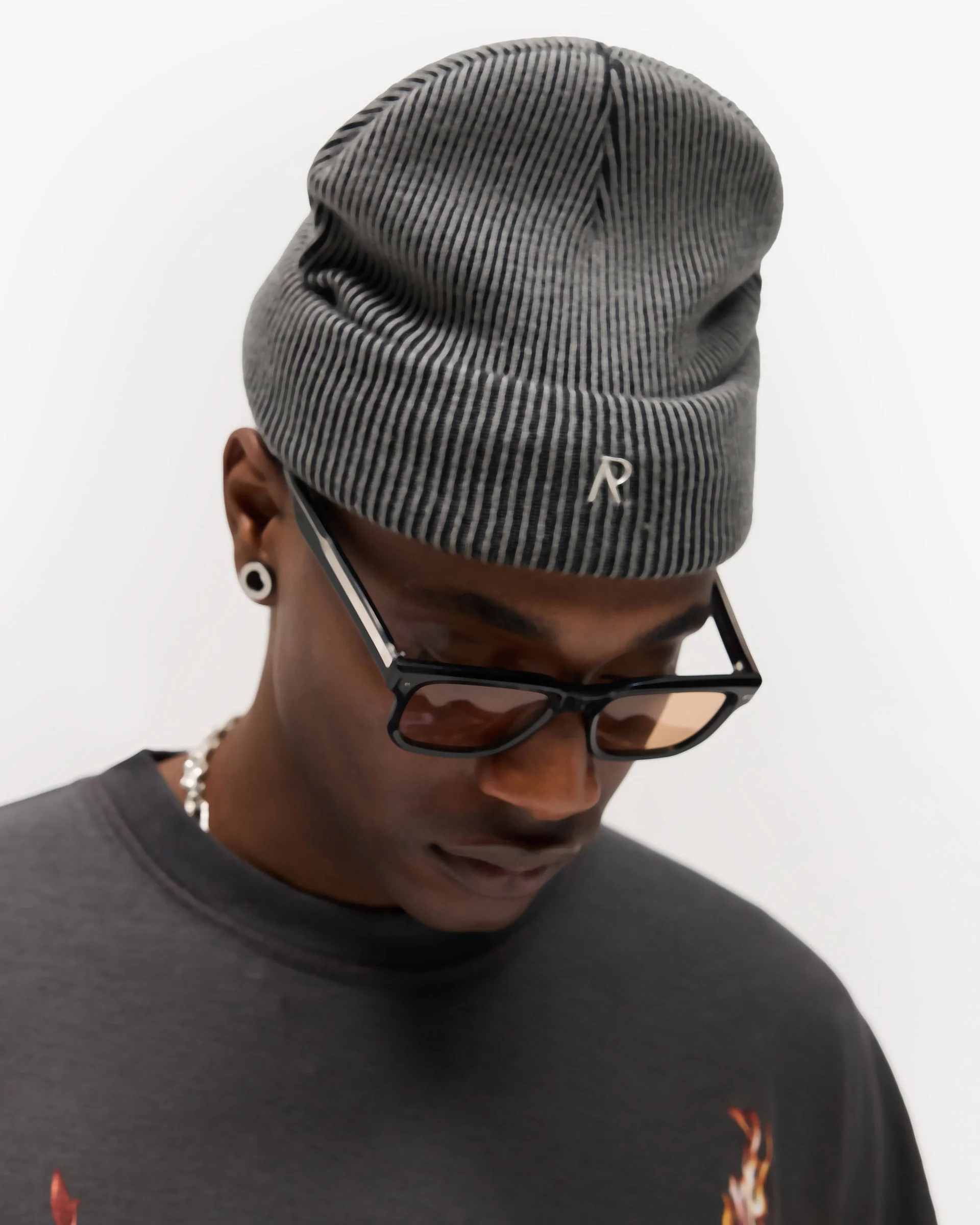Rib Knit Beanie - Vintage Grey - Image 3
