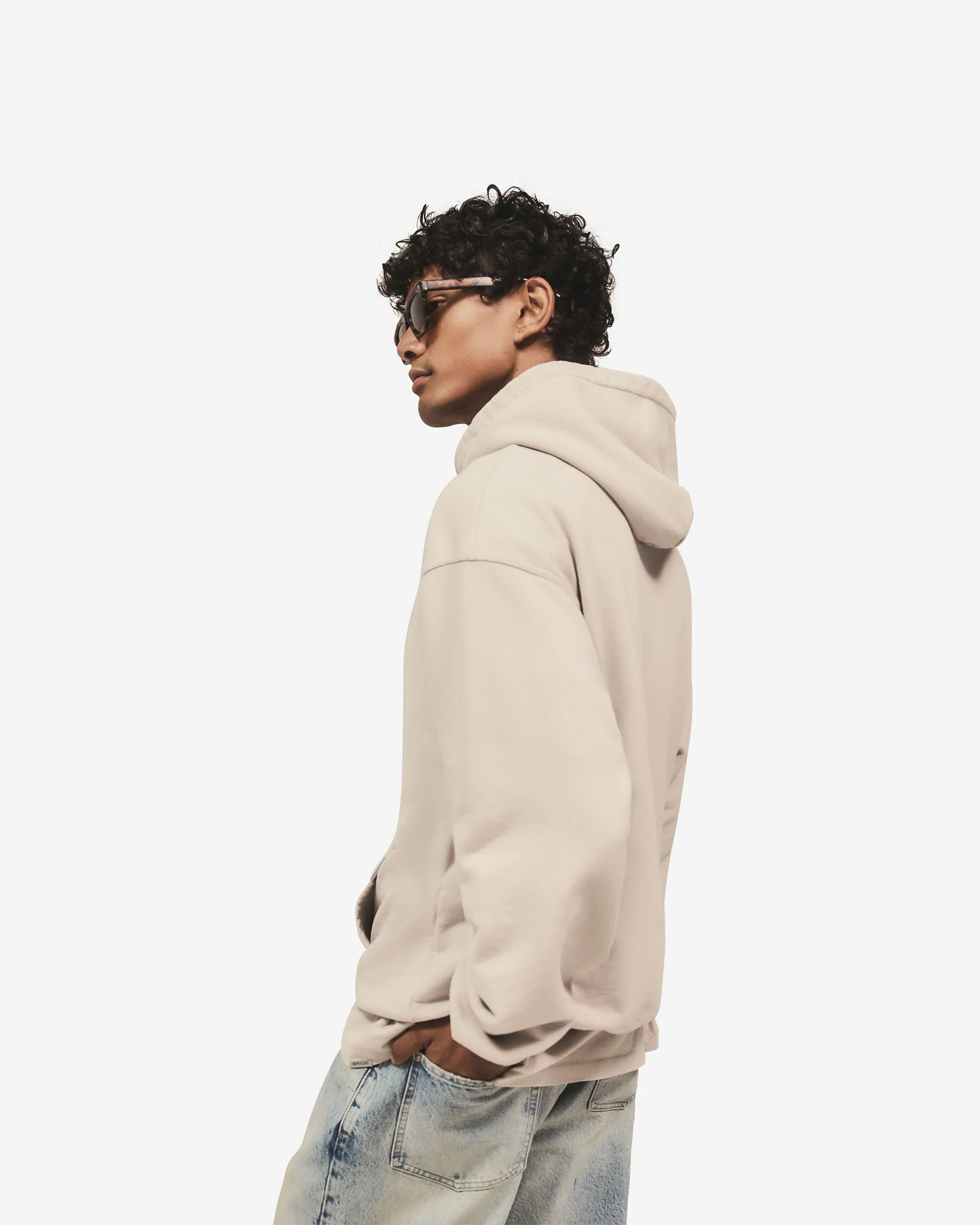 Script Logo Zip Hoodie - Concrete - Image 4