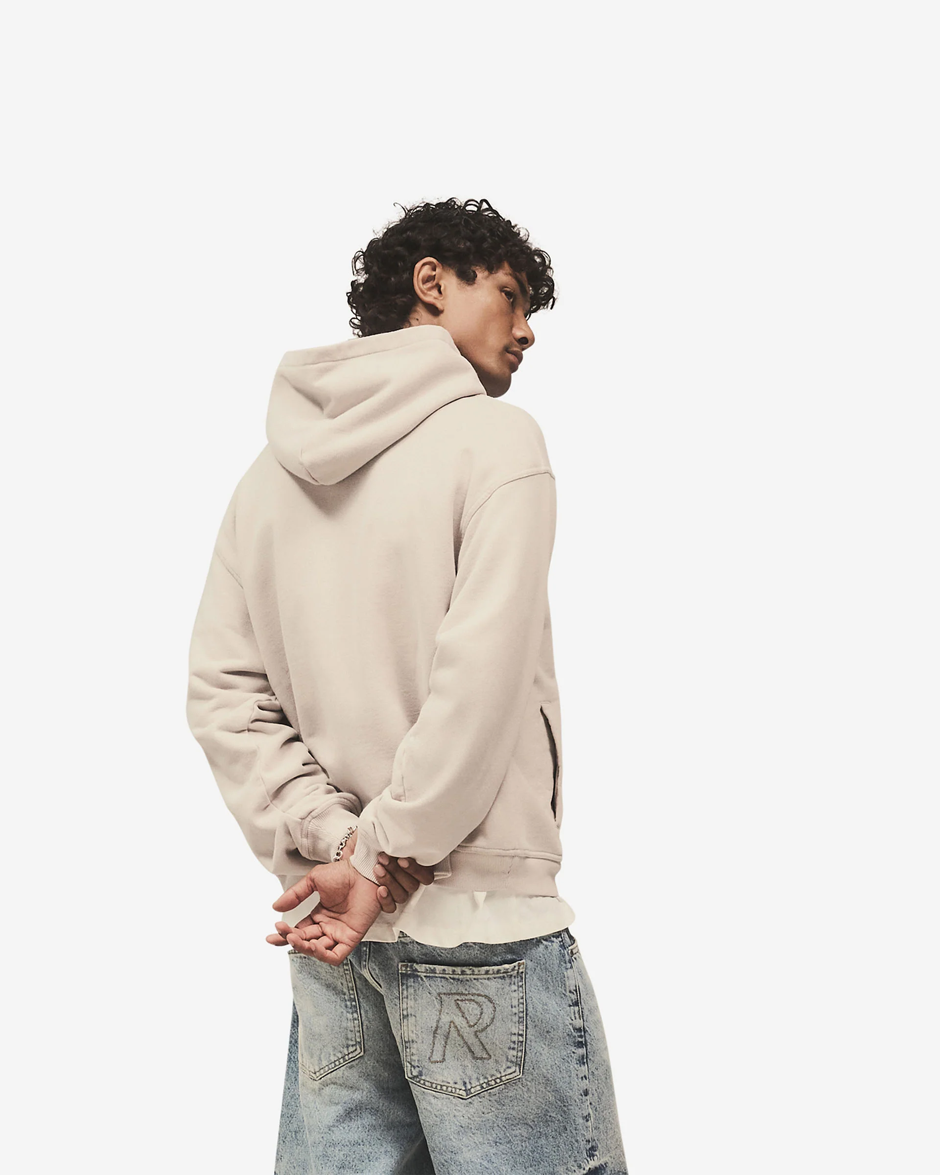 Script Logo Zip Hoodie - Concrete - Image 5