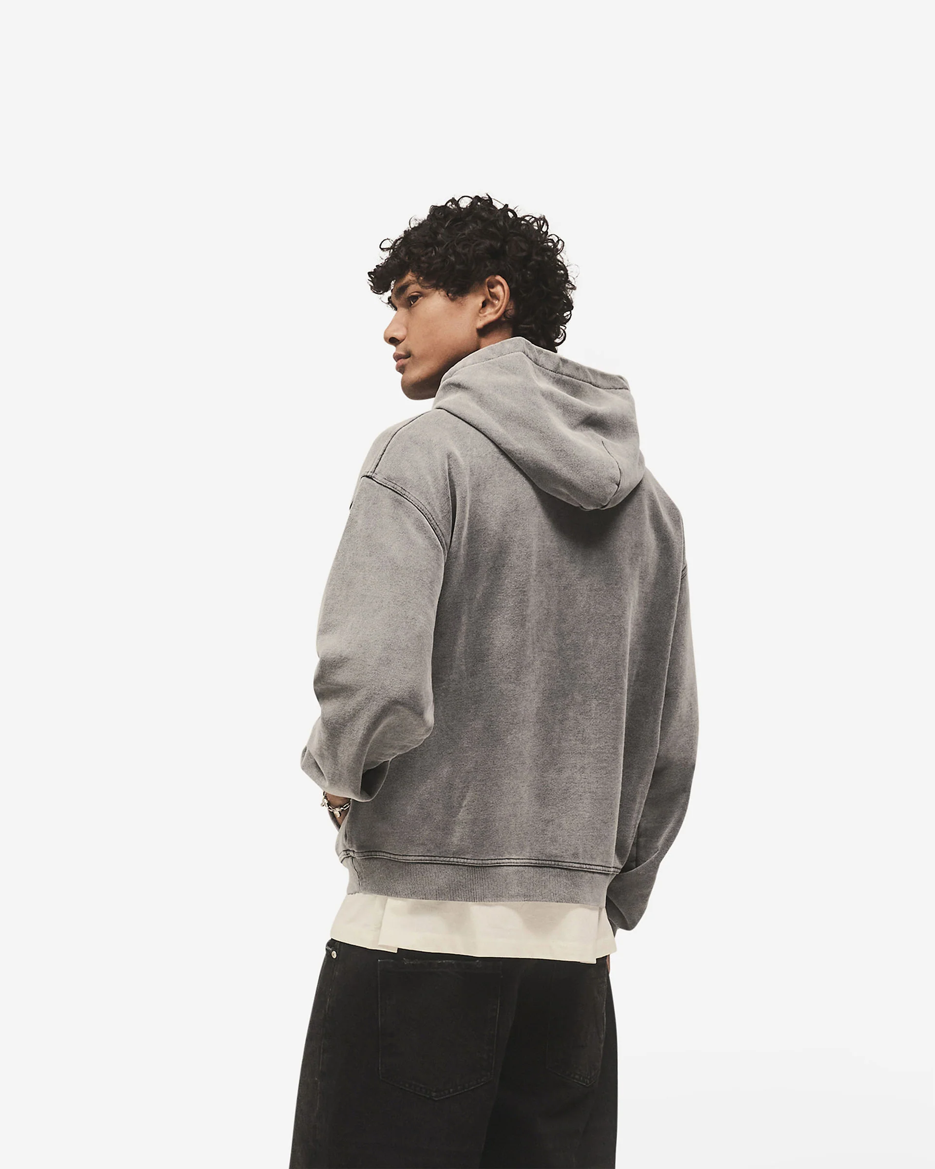 Script Logo Zip Hoodie - Vintage Grey - Image 5