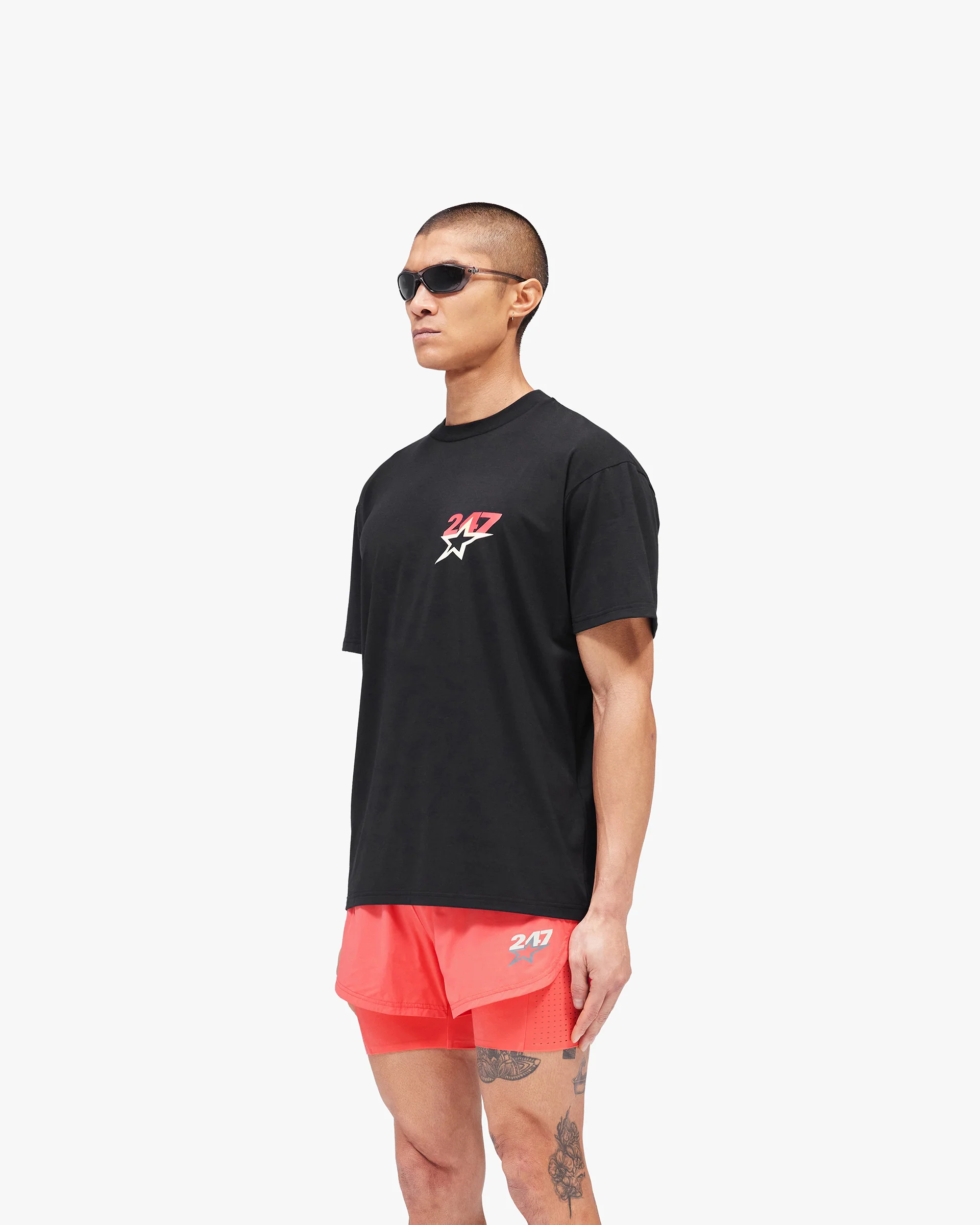 Team 247 Star Oversized T-Shirt - Jet Black - Image 4