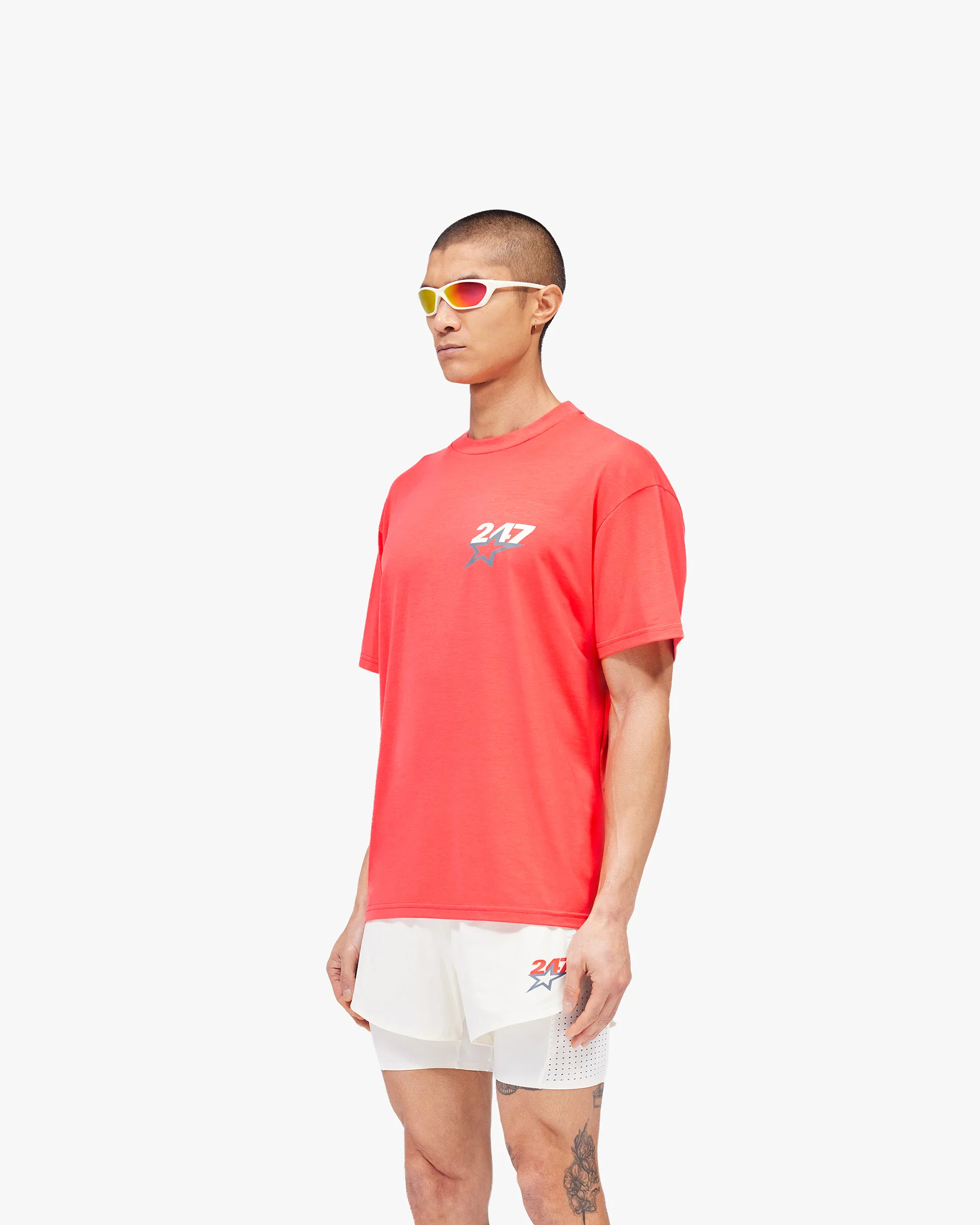 Team 247 Star Oversized T-Shirt - Racing Red - Image 4