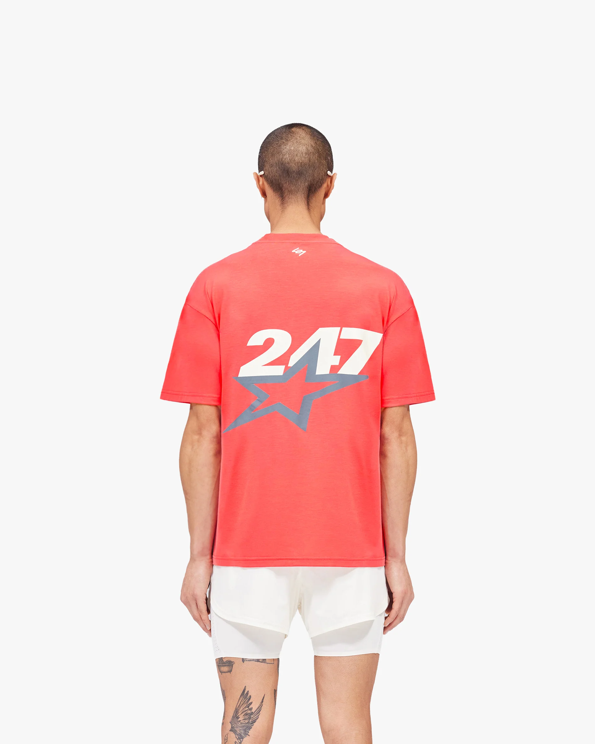Team 247 Star Oversized T-Shirt - Racing Red - Image 5